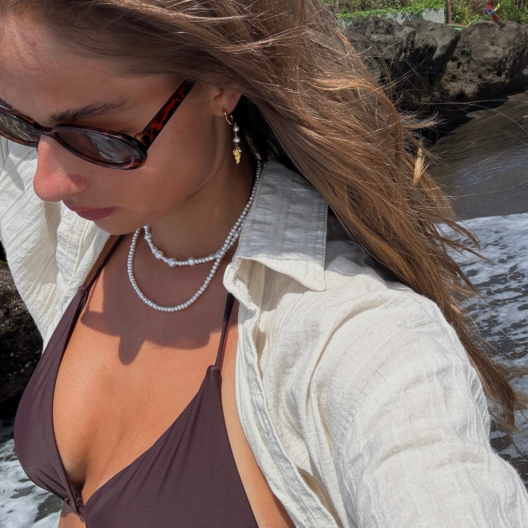 Barock sötvattenspärlarmband 18 cm