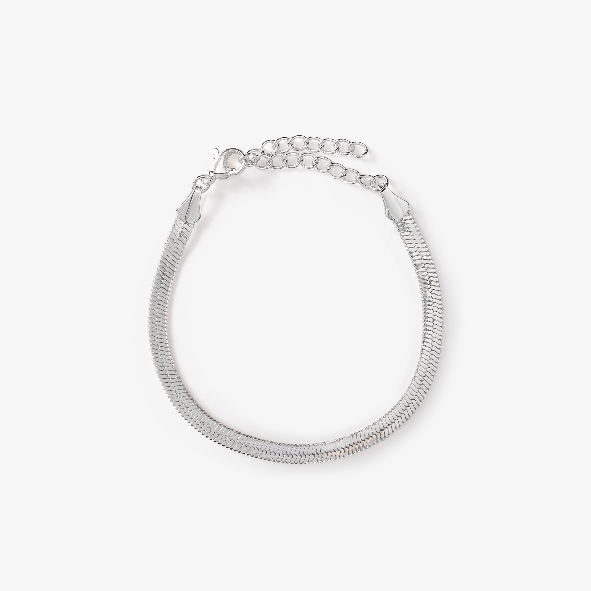 Flad Slange Armbånd 4mm i sølv