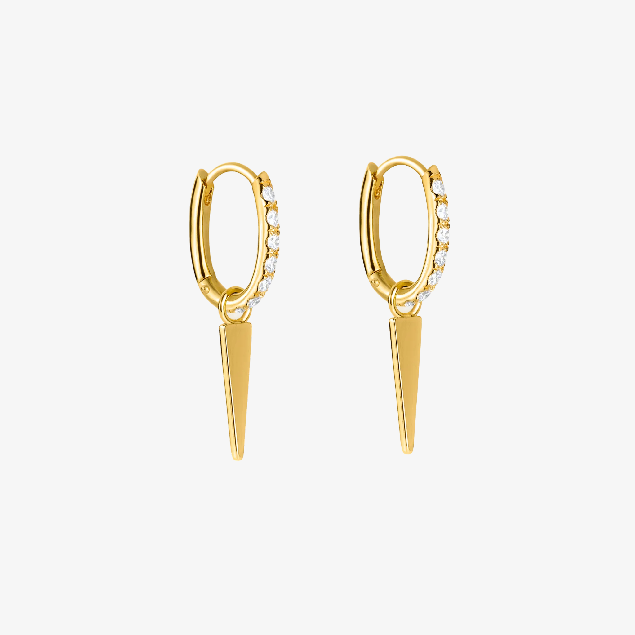 Essential Crystal Hoop och Edge Drop Förgylld Dubbel
