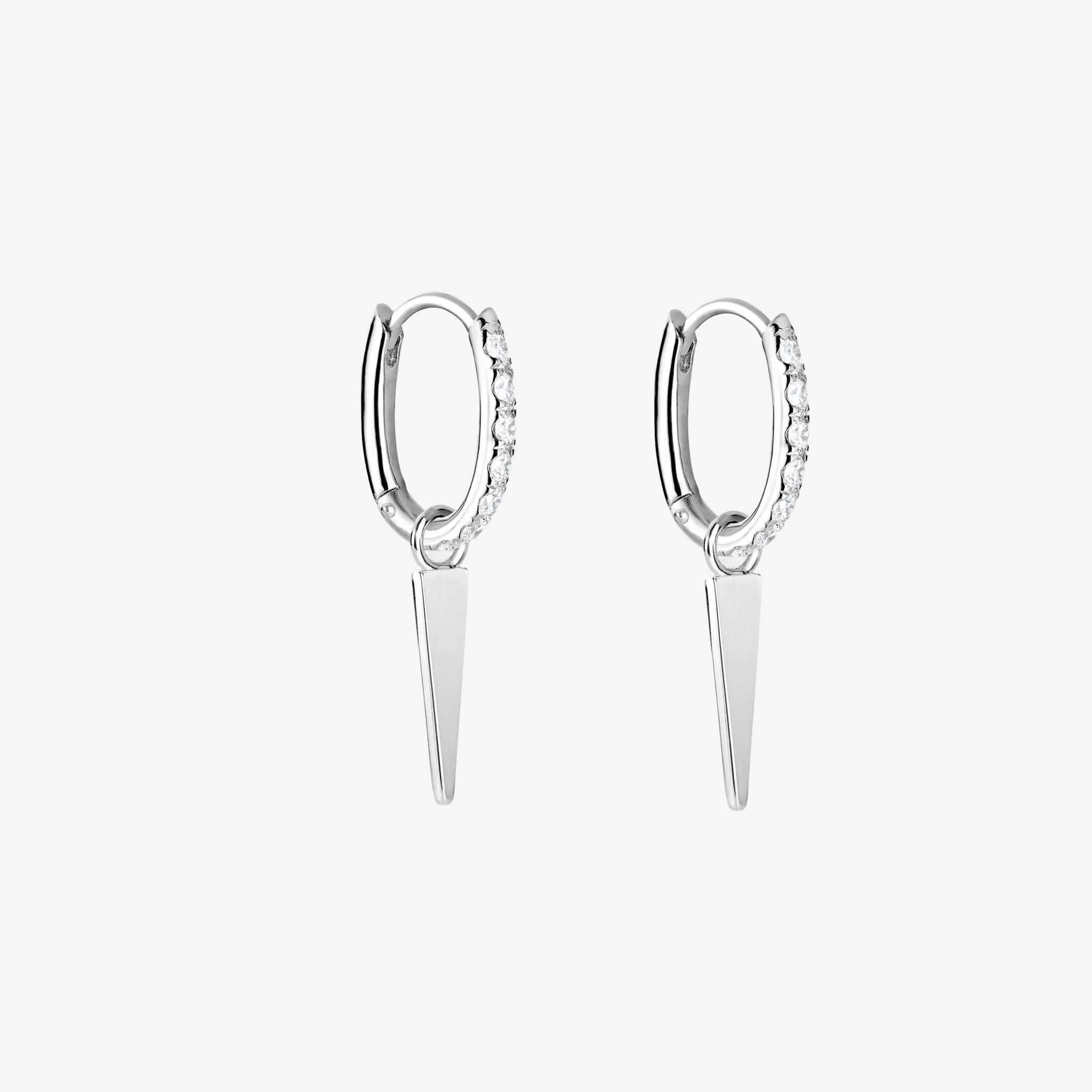 Essential Crystal Hoop och Edge Drop Silverpläterad Dubbel