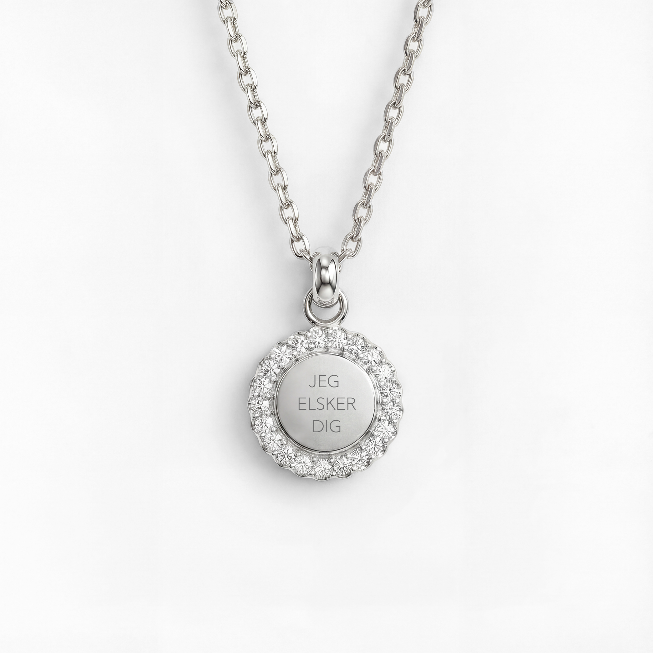Jag älskar dig halsband försilvrat