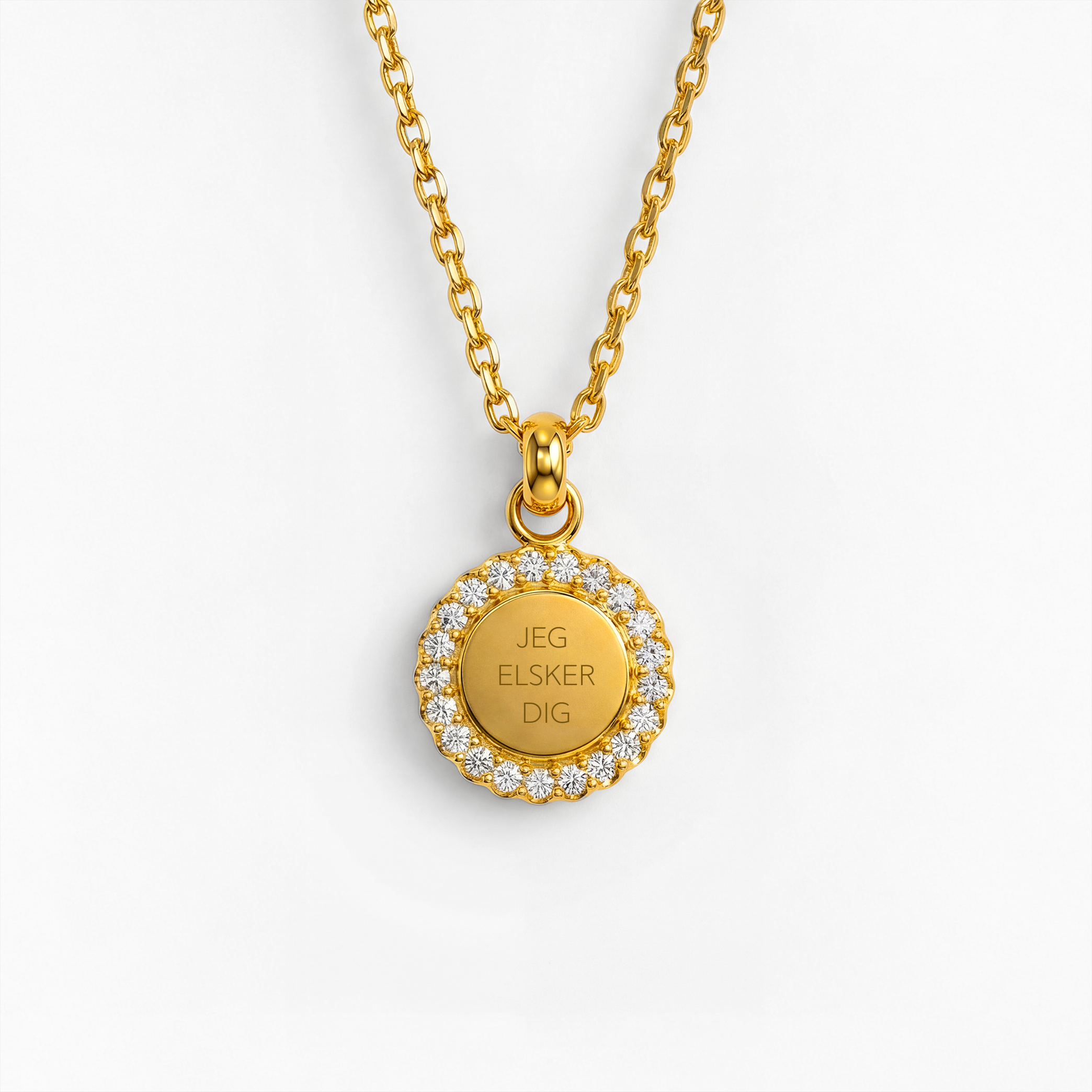 Jag älskar dig halsband förgyllt