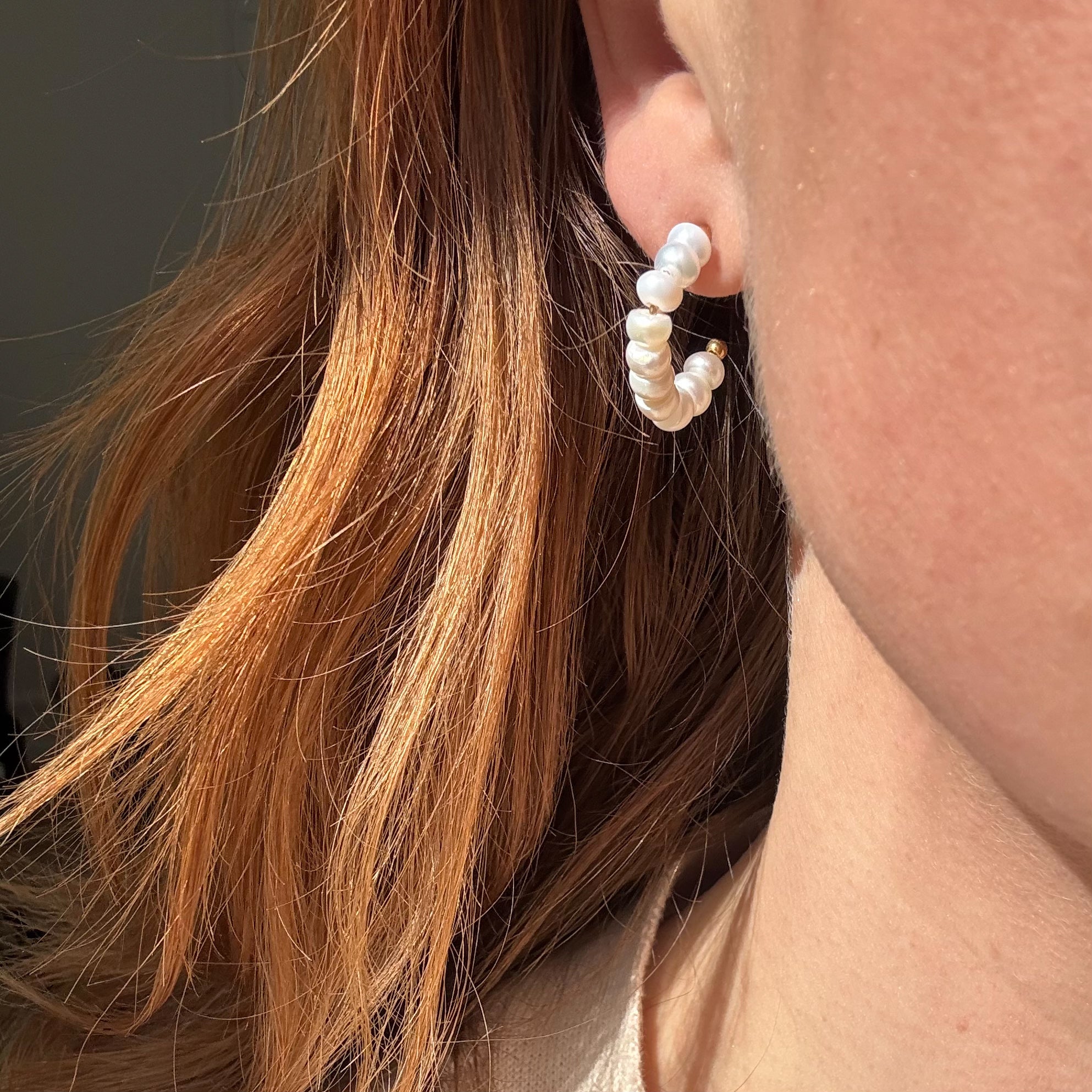 Hoop øreringe med perler