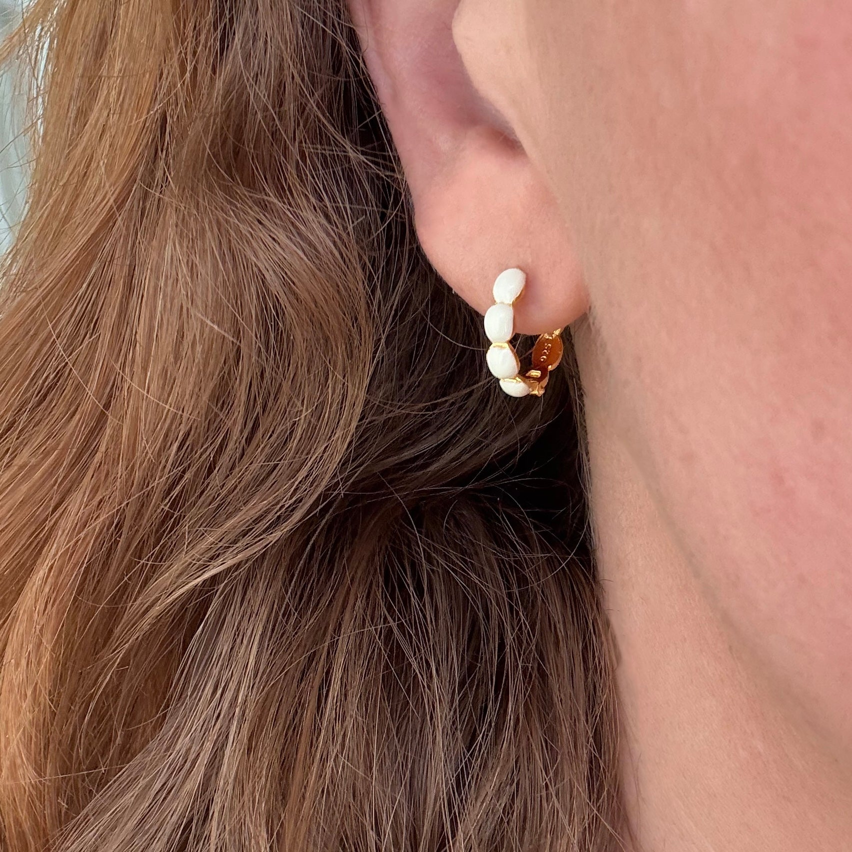 Bubbelring Creme 14 mm Förgylld