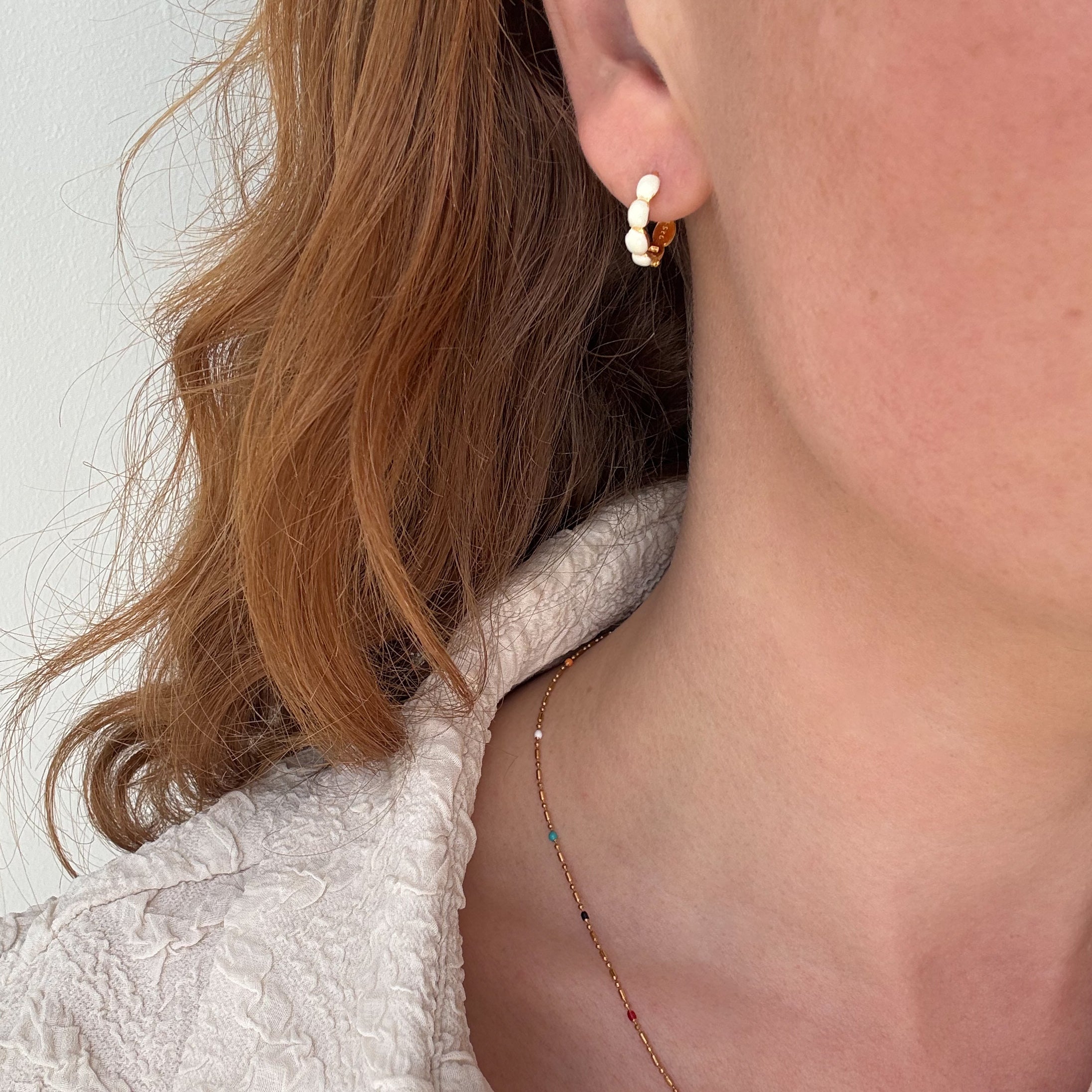 Bubbelring Creme 14 mm Förgylld