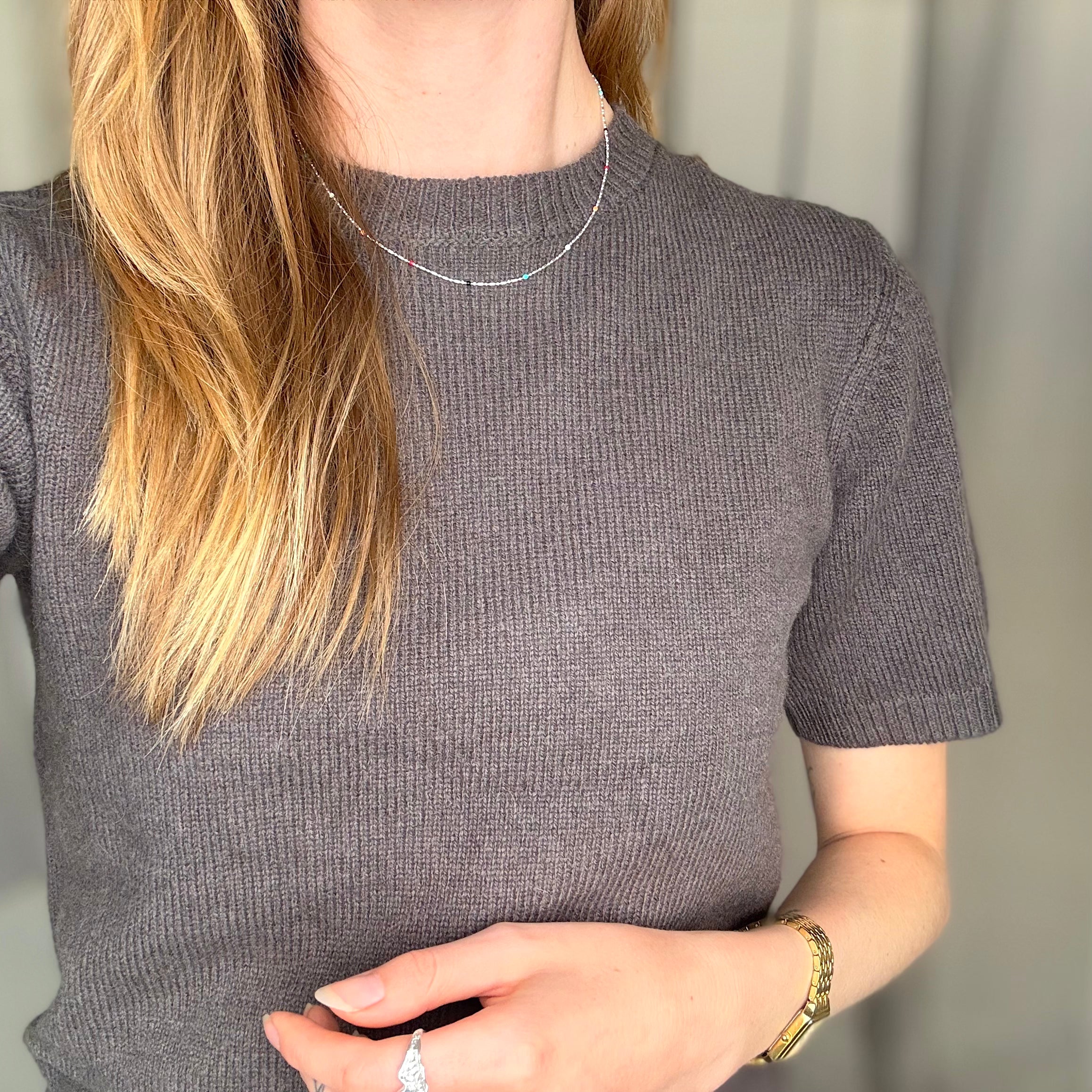 Hjärtrandigt prickigt silverset