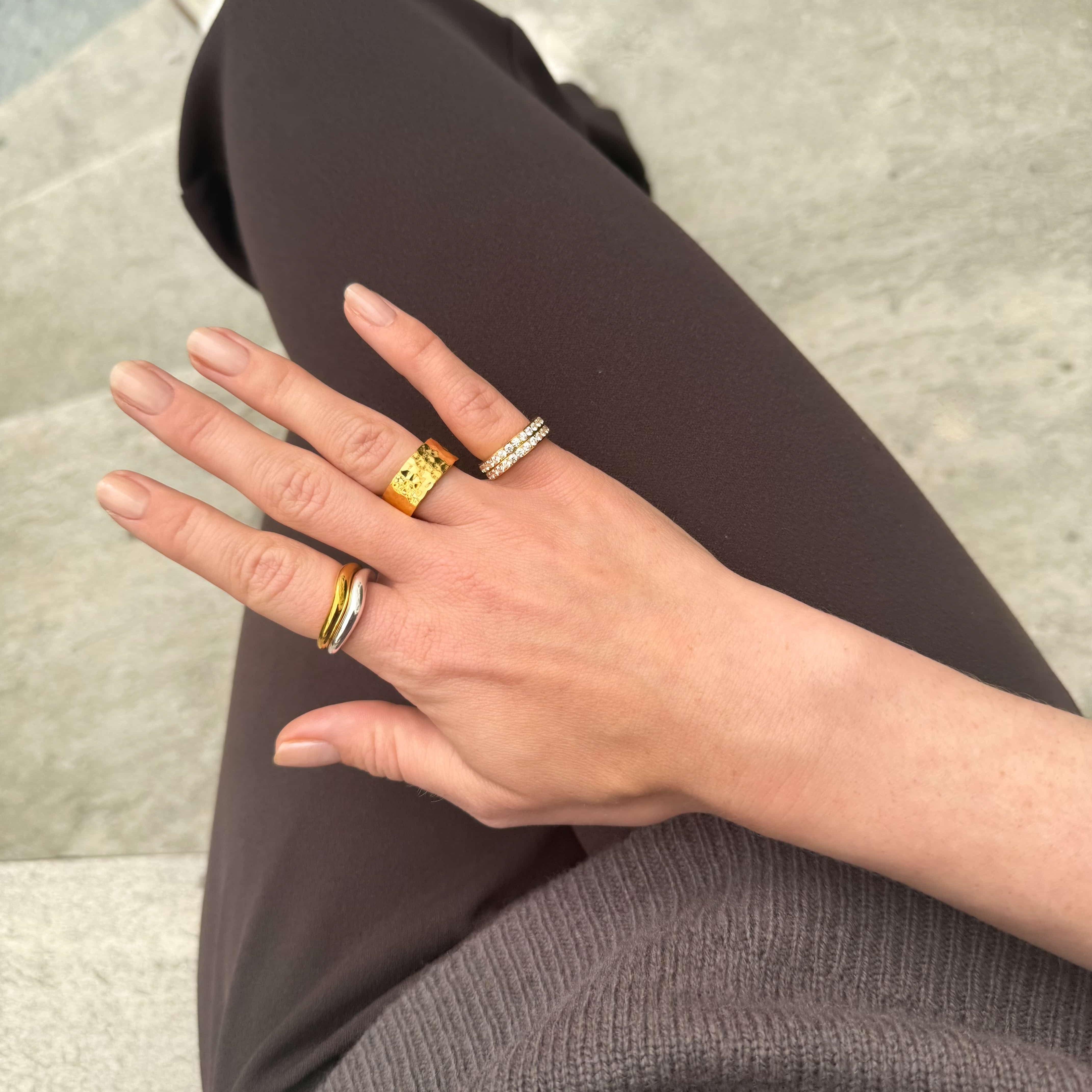 Hamrad Chunky Ring Förgylld