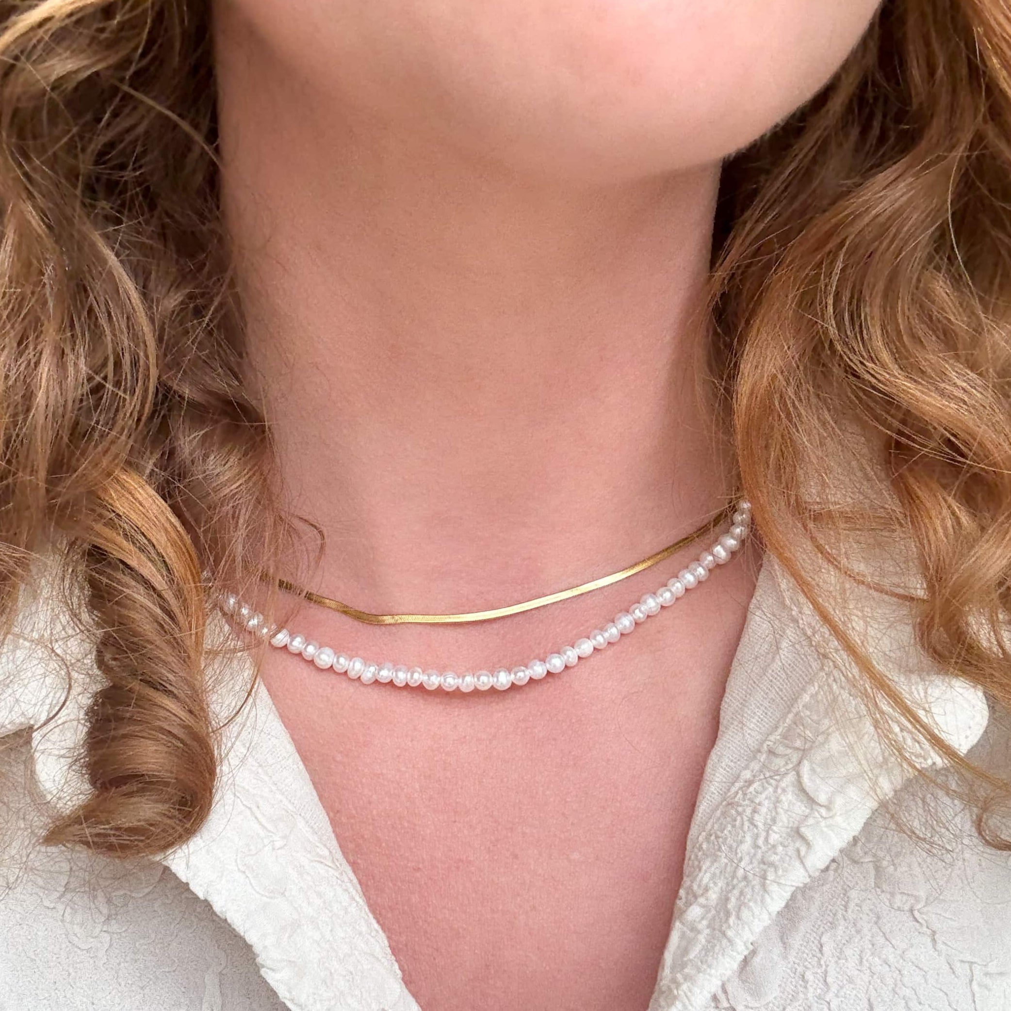 Klassiskt sötvattenspärlhalsband