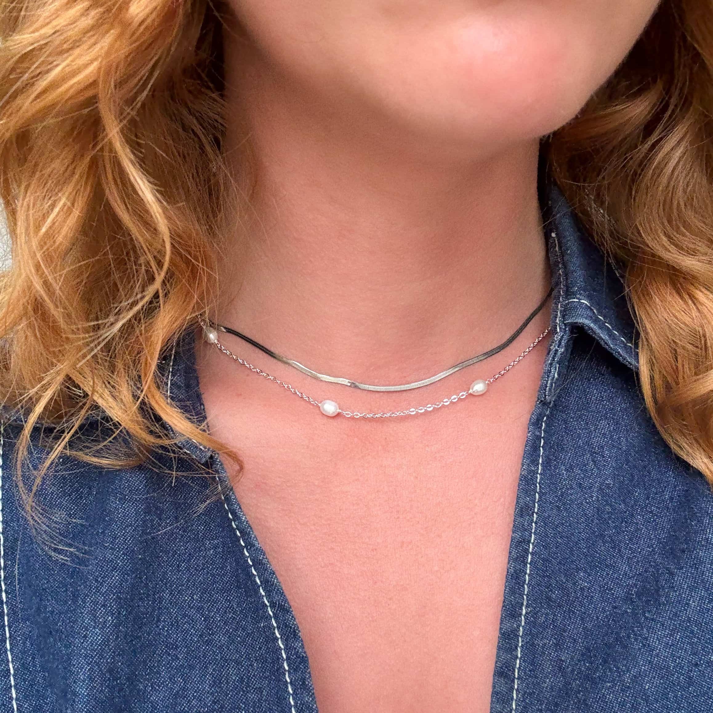 Platt Ormhalsband 2mm Försilvrat