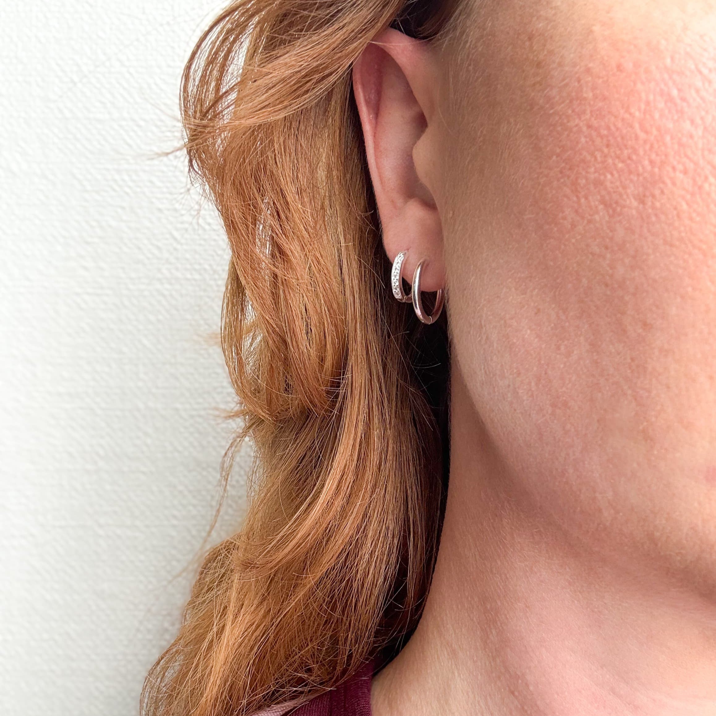 Kristallörhängen 14 mm Silver