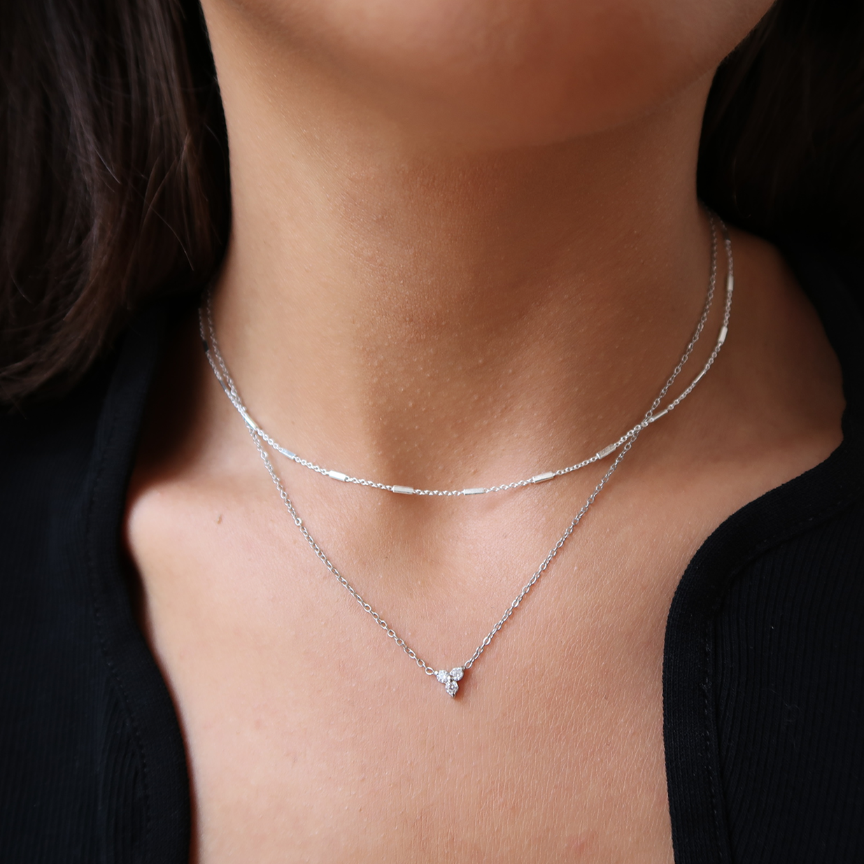 Trinity Crystal Halsband Silverfärgat