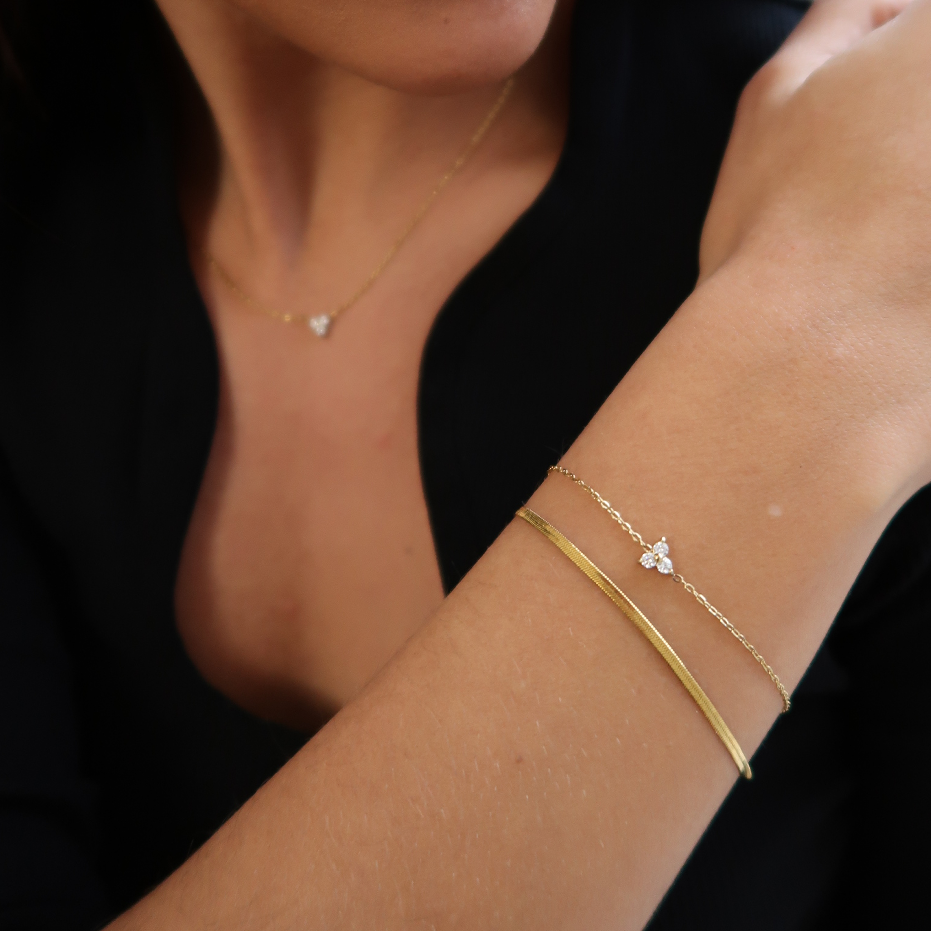 Trinity Crystal Armband Förgyllt
