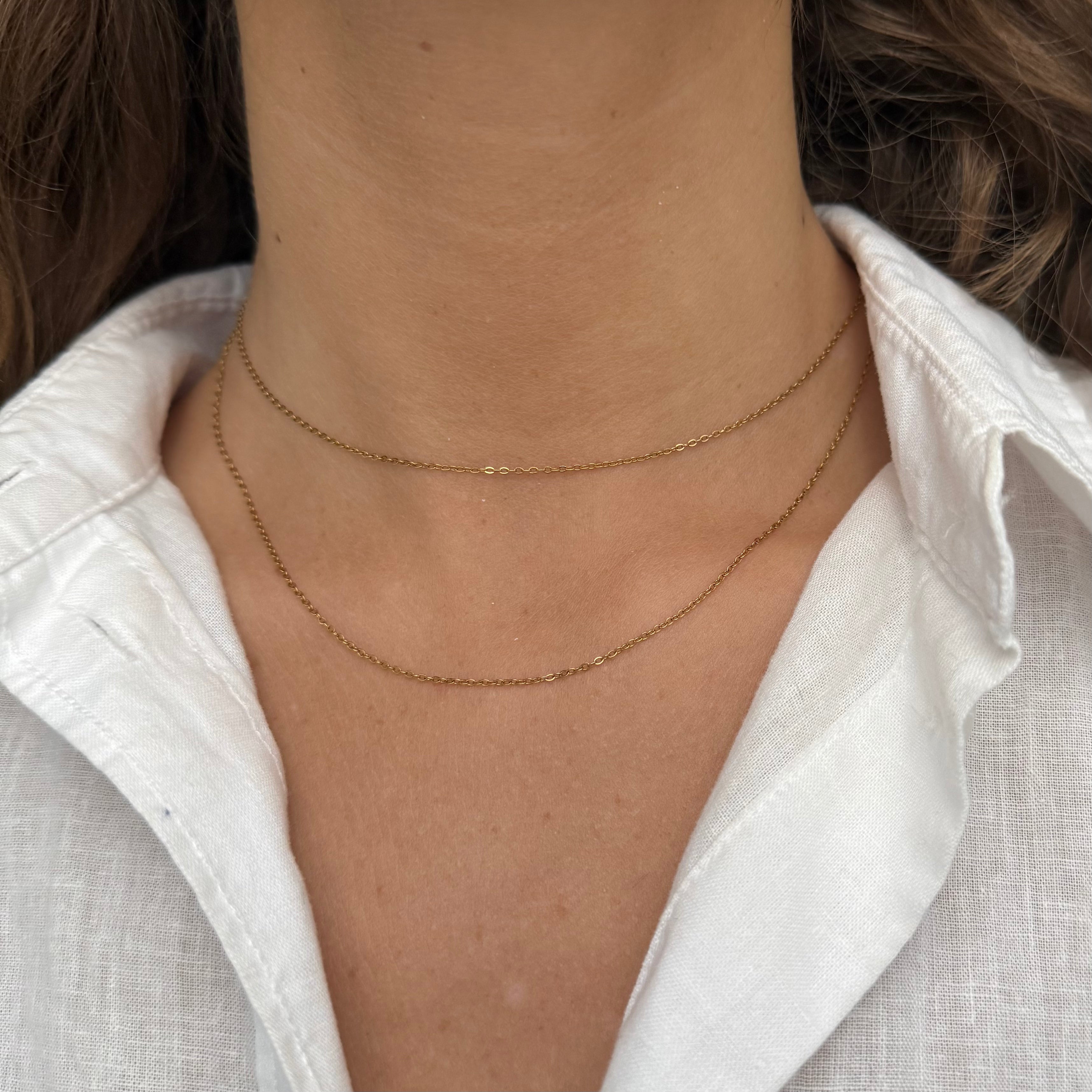 Klassiskt halsband 18K guldpläterat