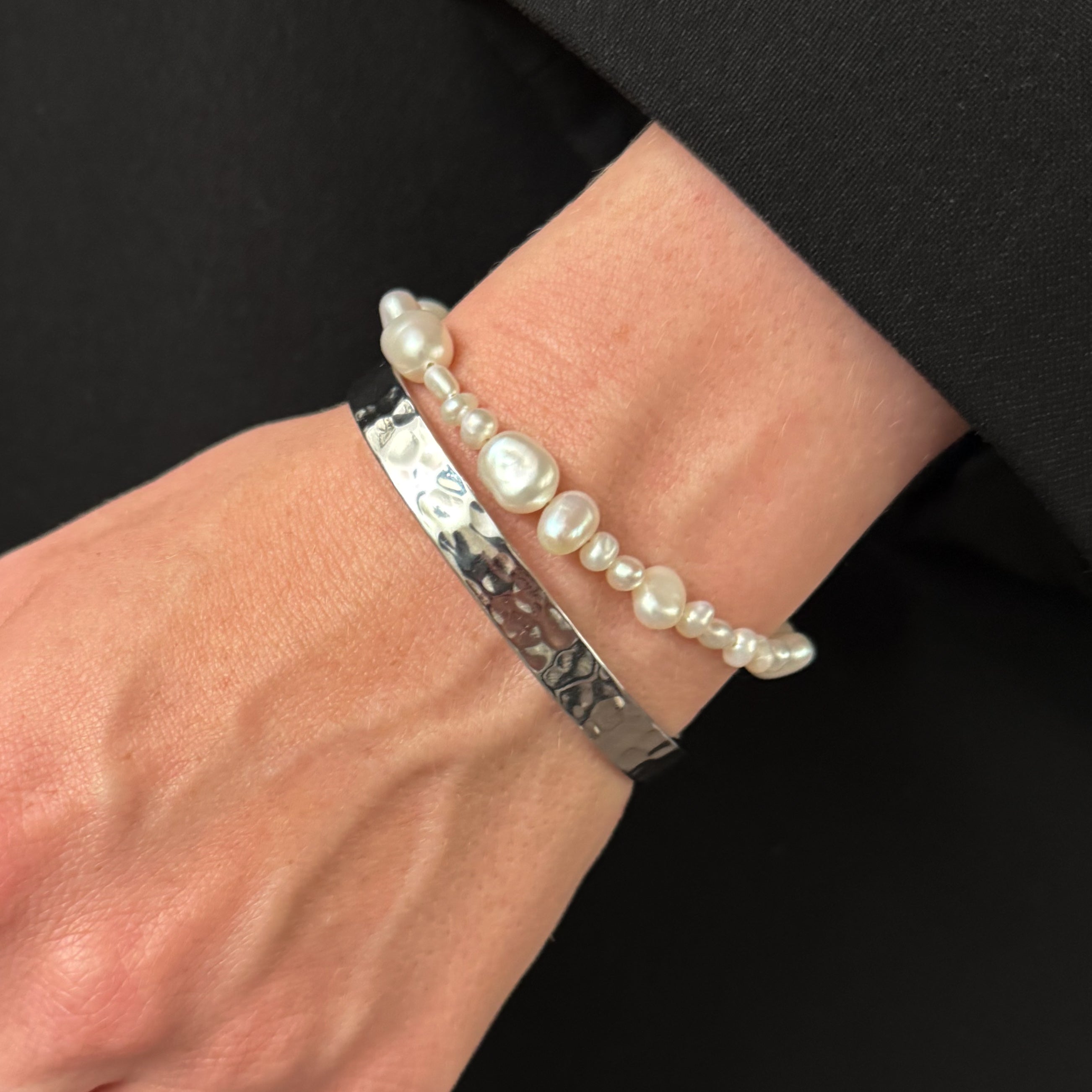 Graverad mors dag silverpläterad armring