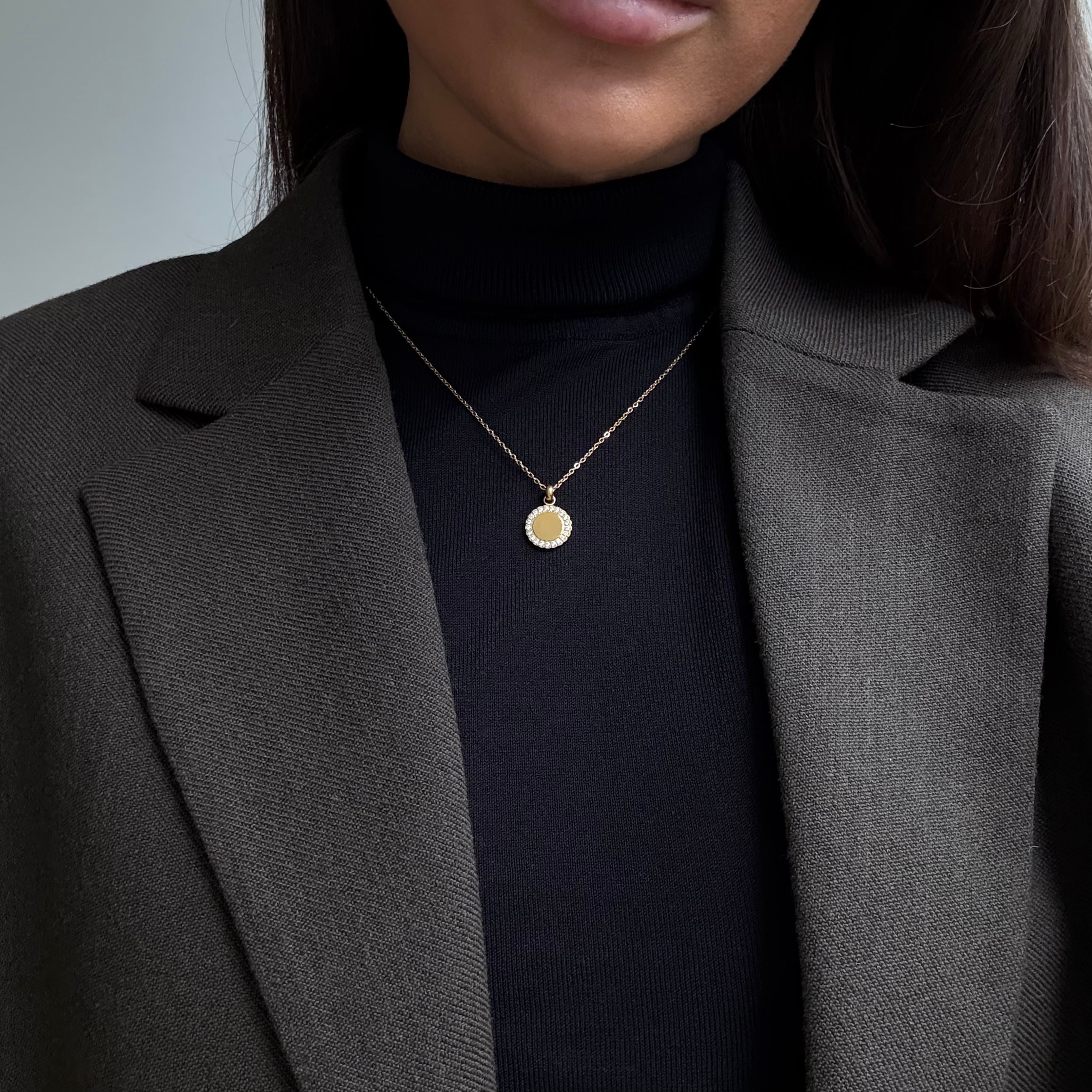 Kristallhalsband Förgyllt