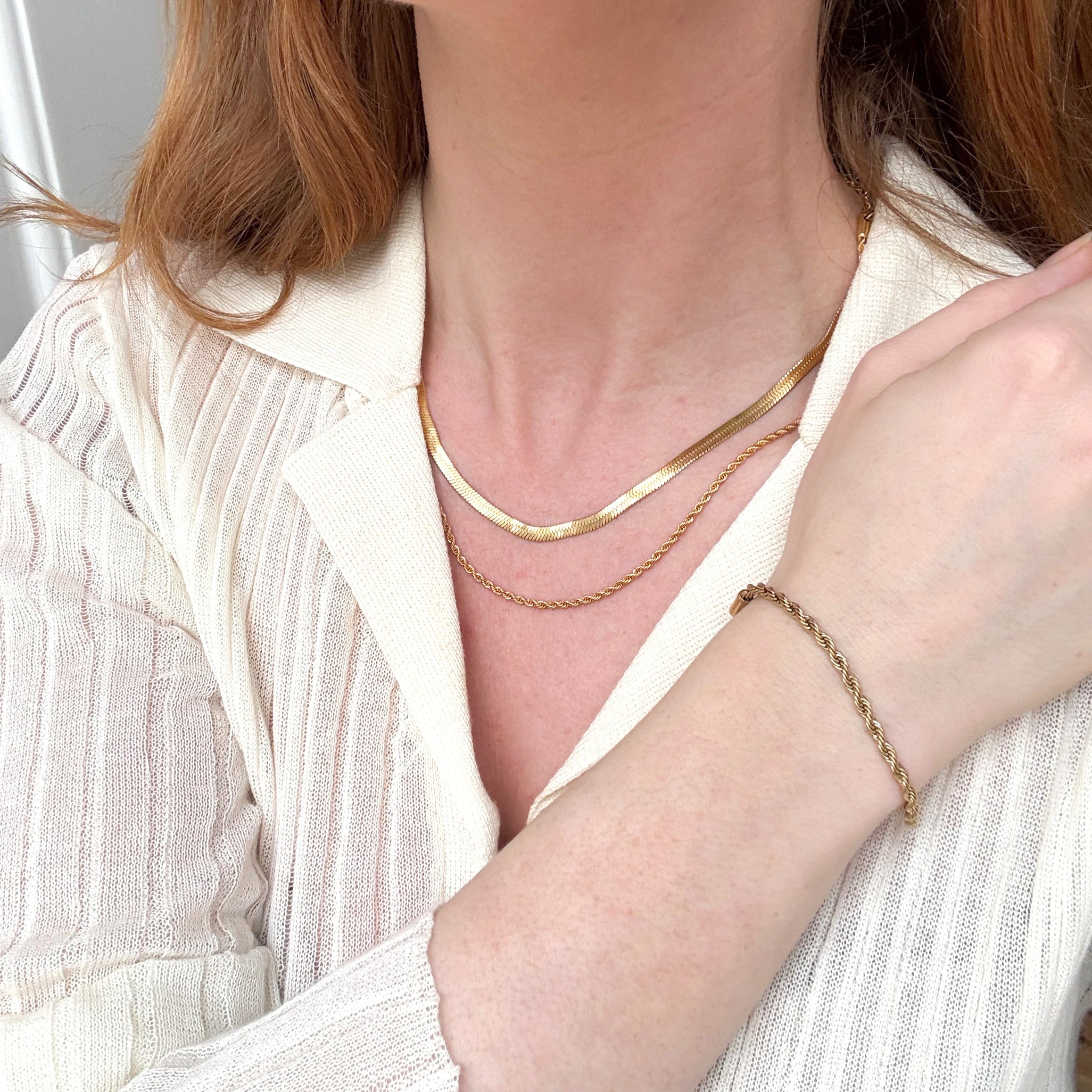 Armband med vridet rep, förgyllt