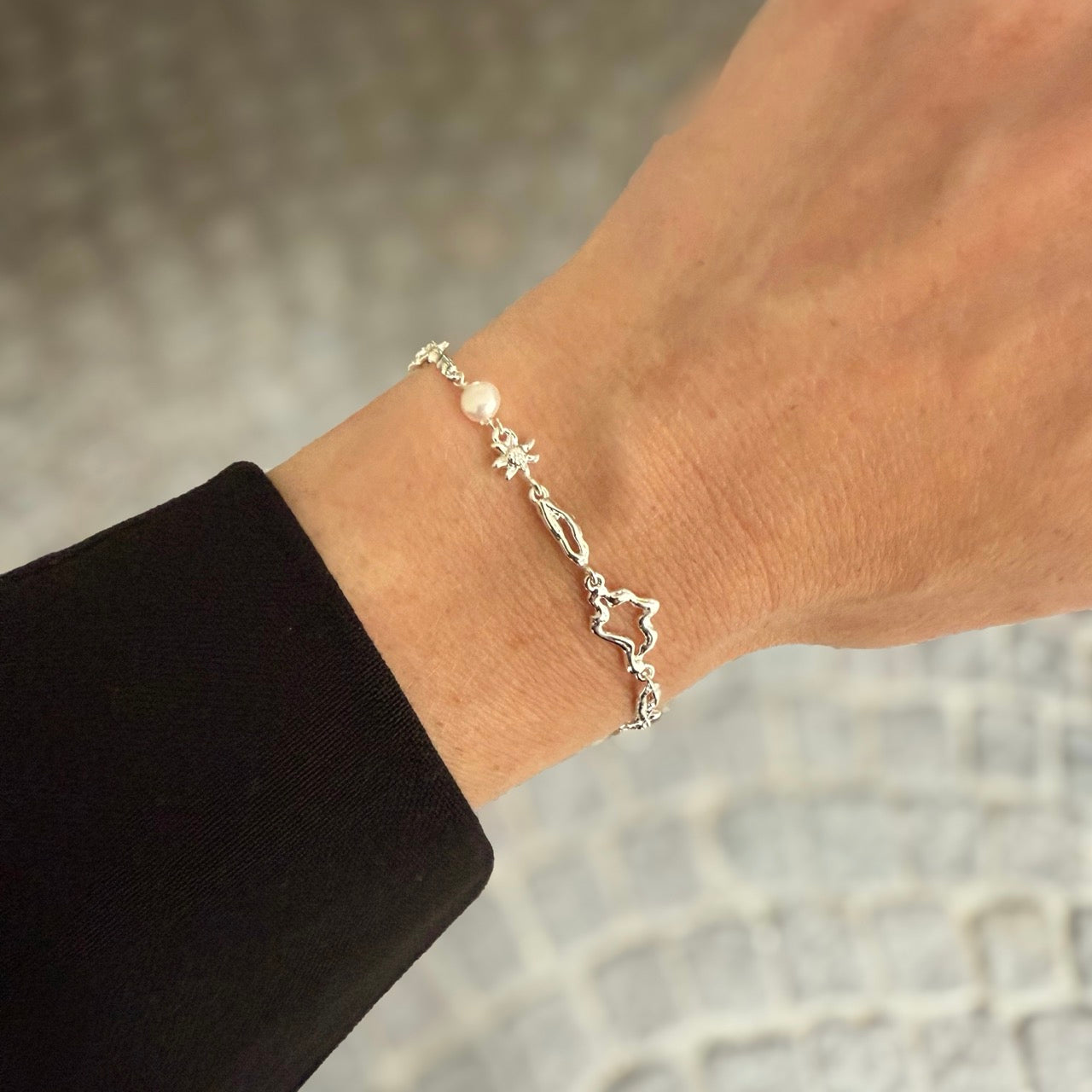 Solis Pärlarmband Försilvrat