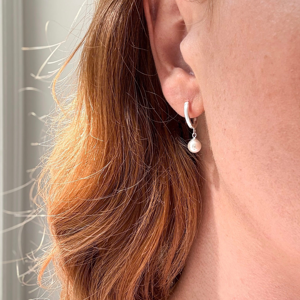 Hoops med perle vedhæng