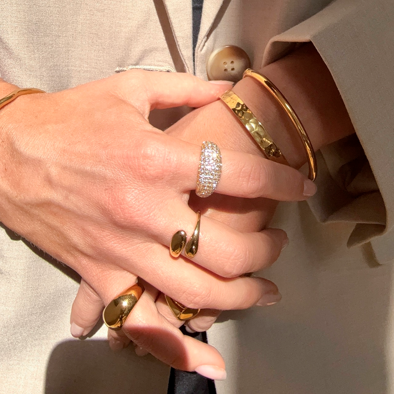 Kristallkupolring Förgylld