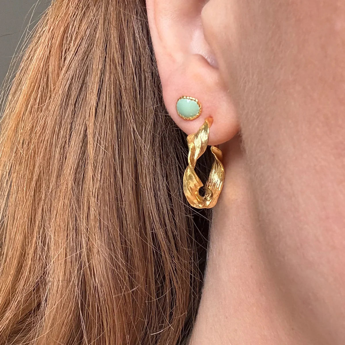 Chunky Twisted Hoop Förgylld