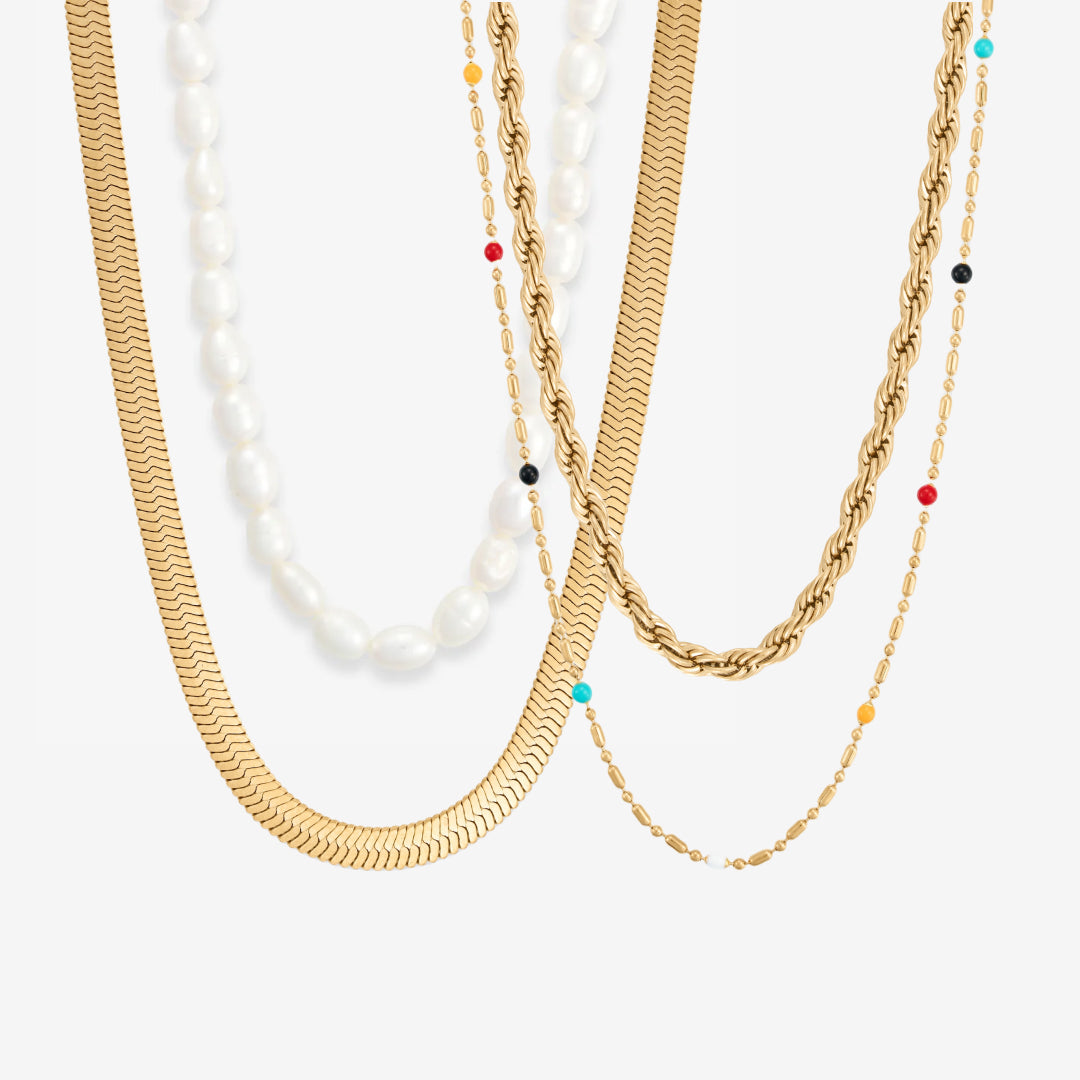 Pärla, orm och prickigt repset: 4 halsband