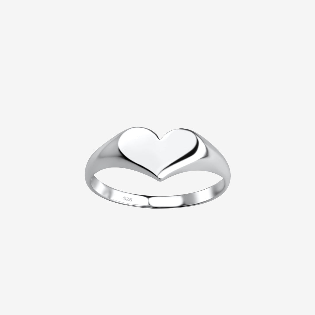 Ring med massivt hjärta