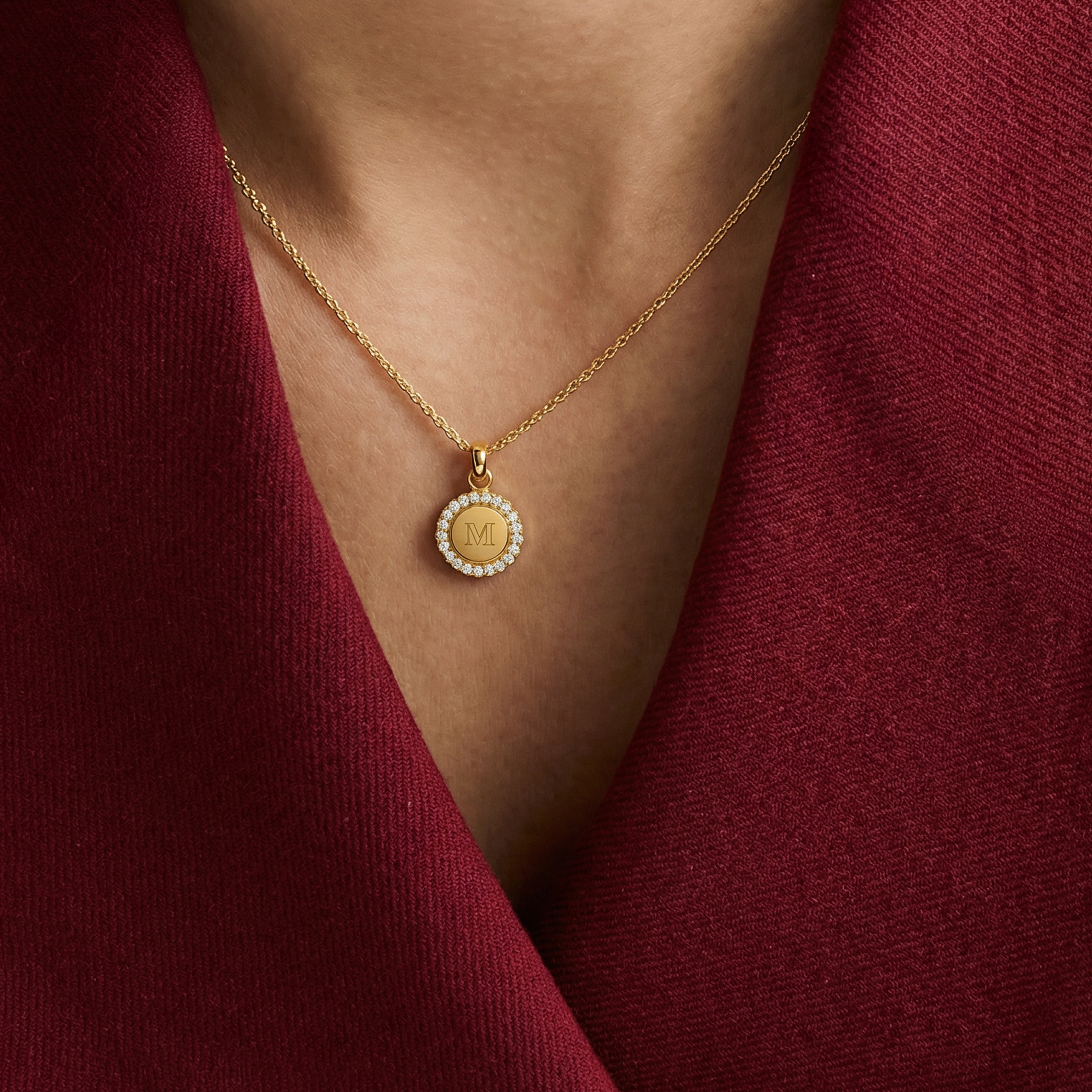 Kristallhalsband Förgyllt