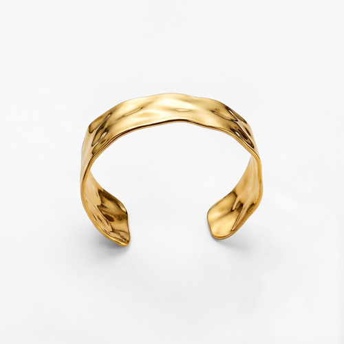 Chunky Hamrad Armring Förgylld