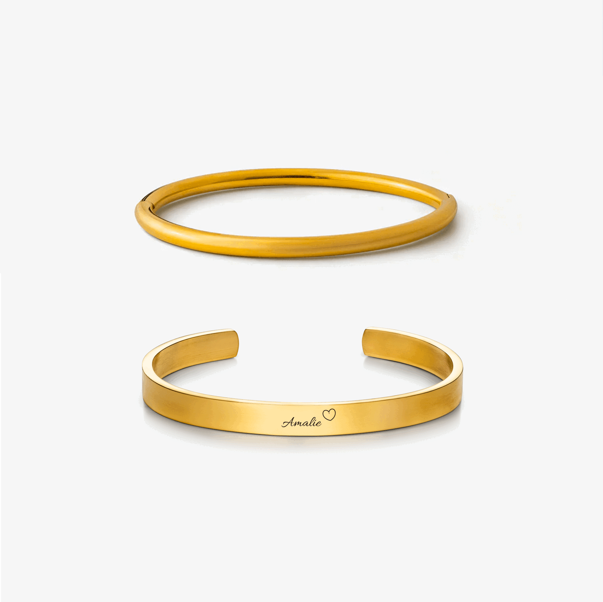 Classic Bangle m. indgravering & Rund Bangle Sæt