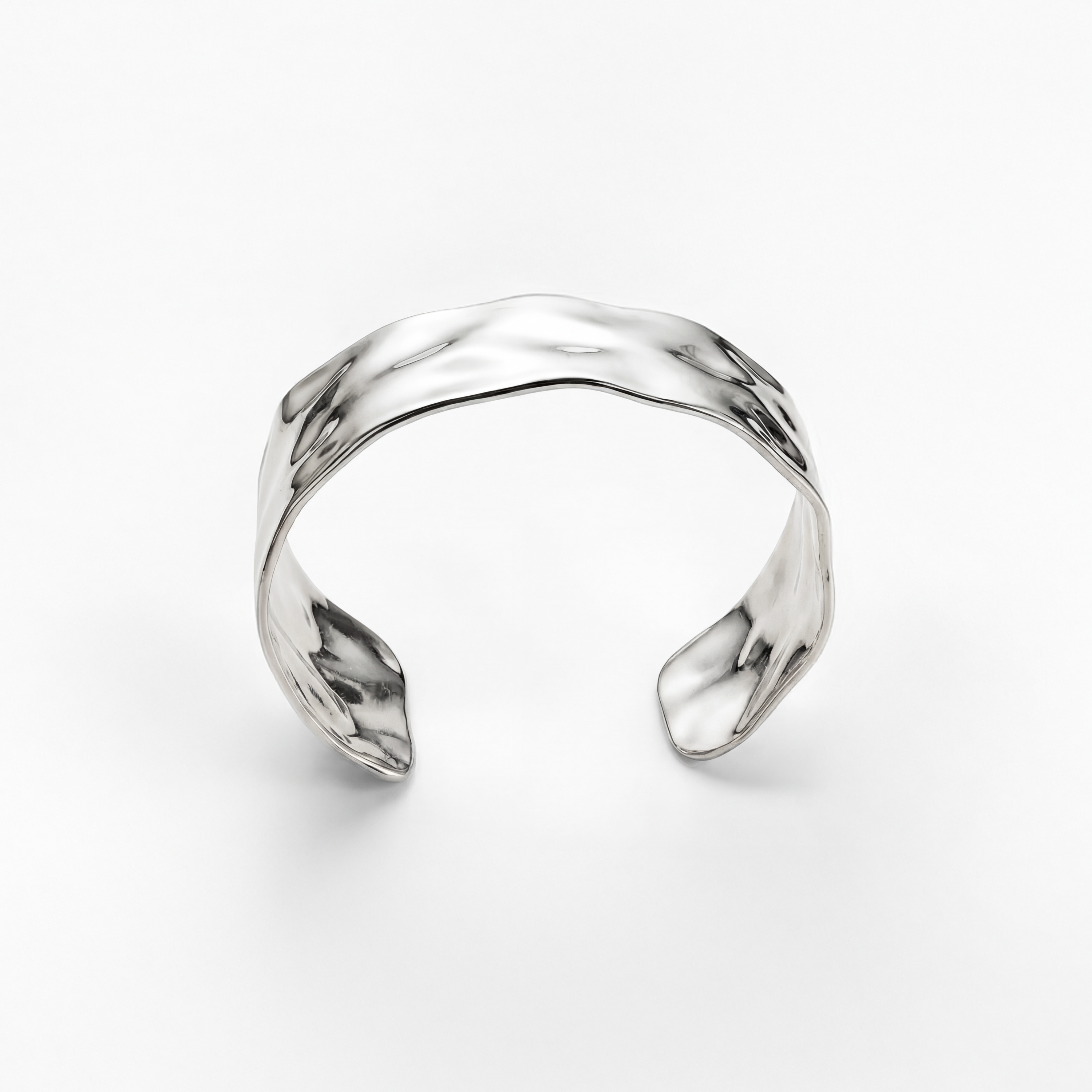 Chunky Hamrad Armring Försilvrad