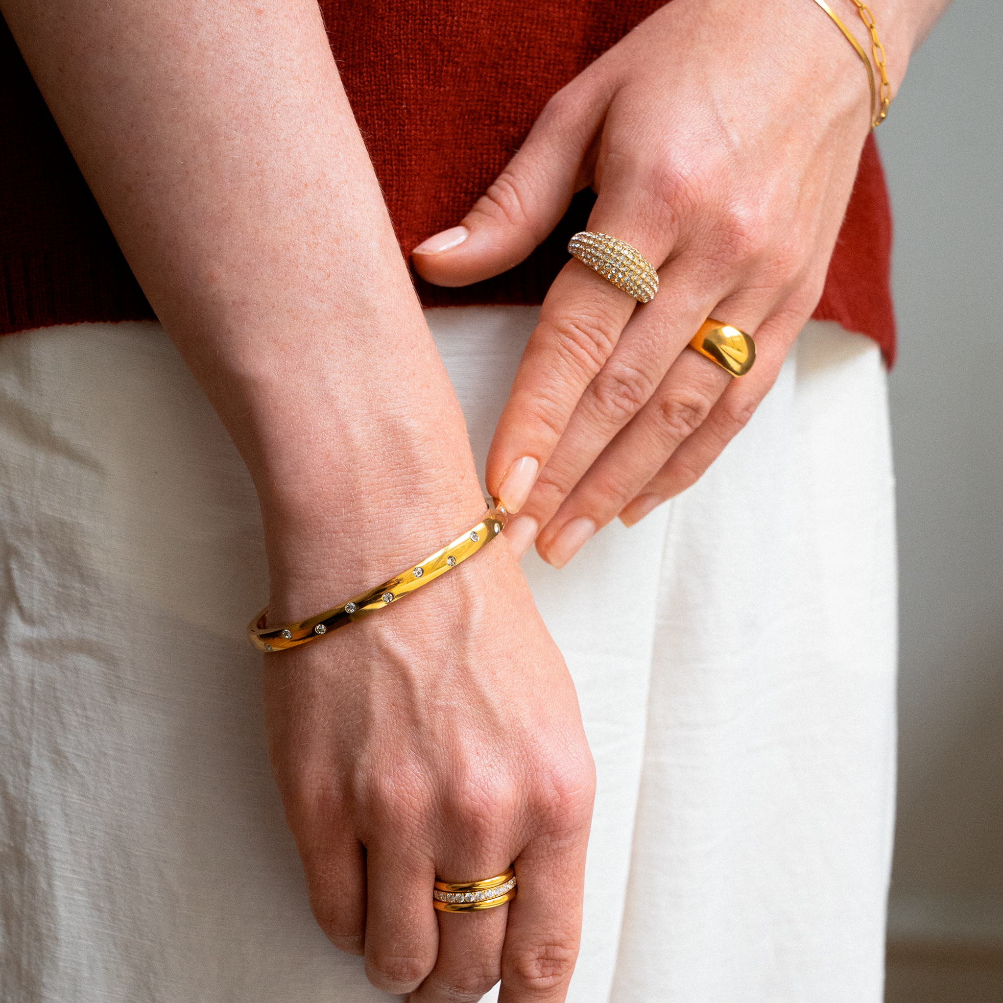 Kristallkupolring Förgylld