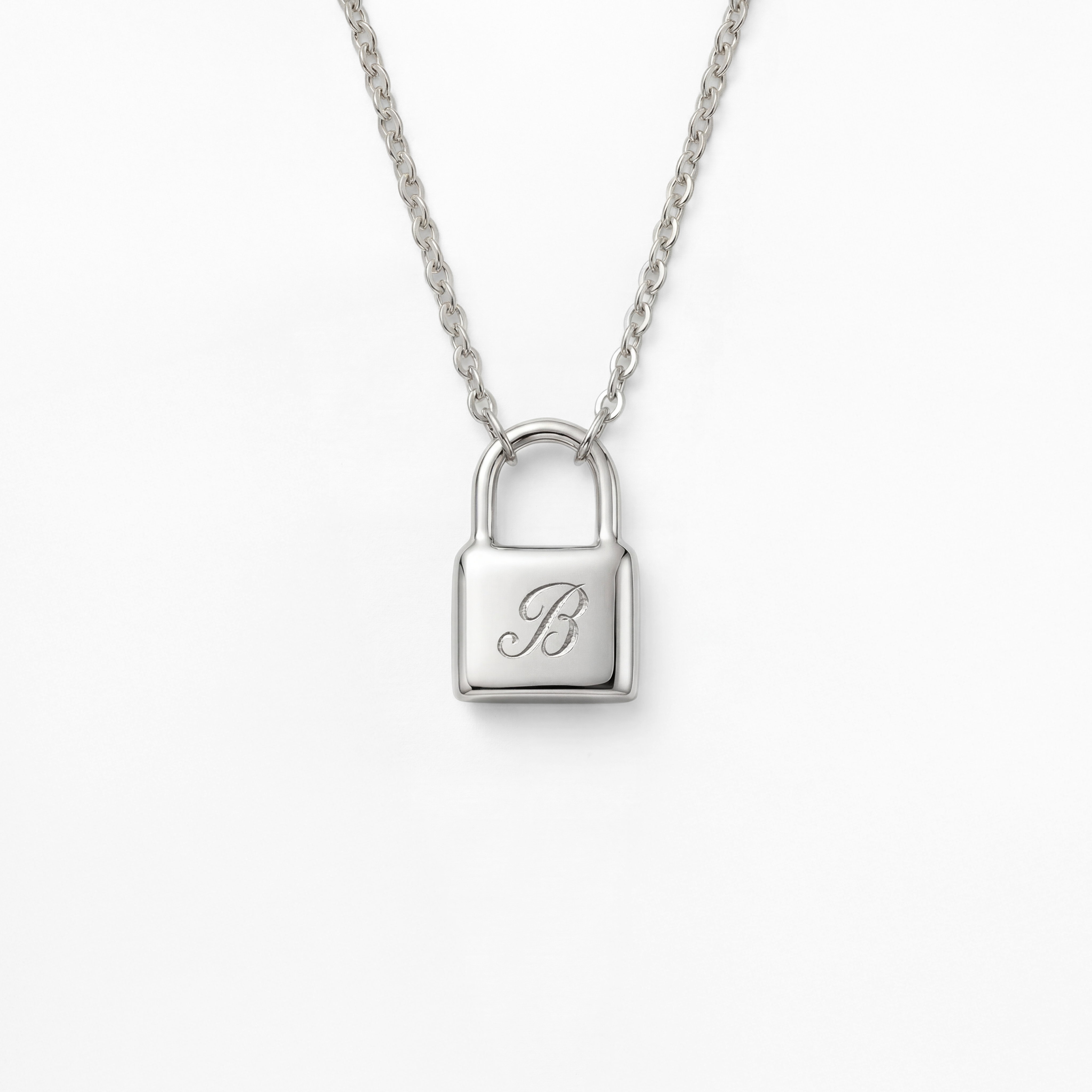 Hänglås-halsband silver m. gravyr