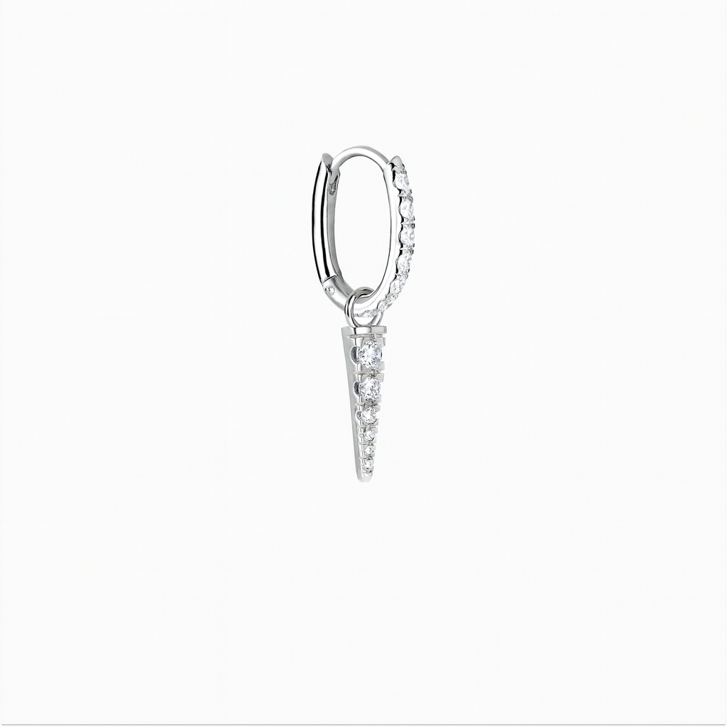 Essential Crystal Hoop och Edge Crystal Drop Försilvrad Dubbel