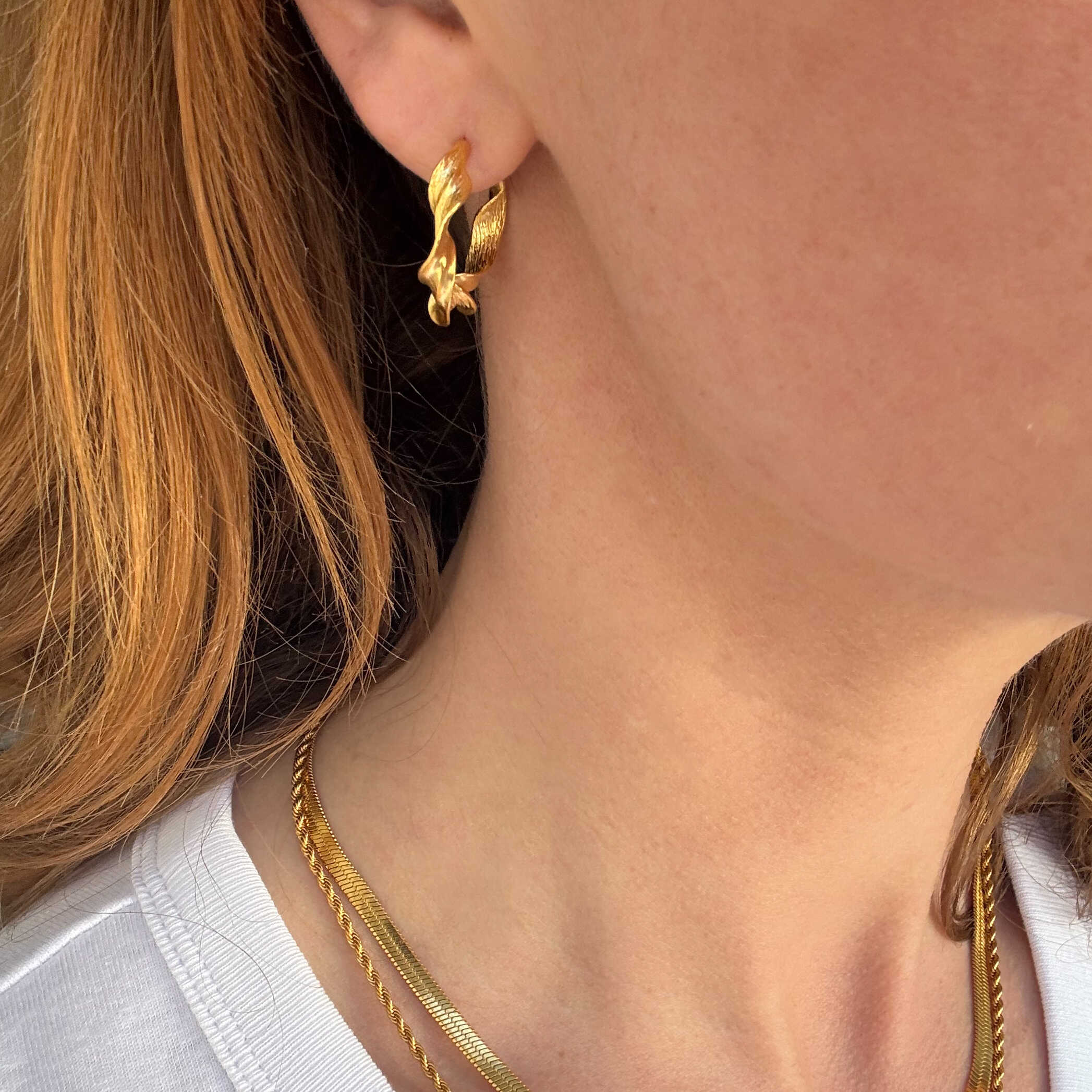 Chunky Twisted Hoop Förgylld