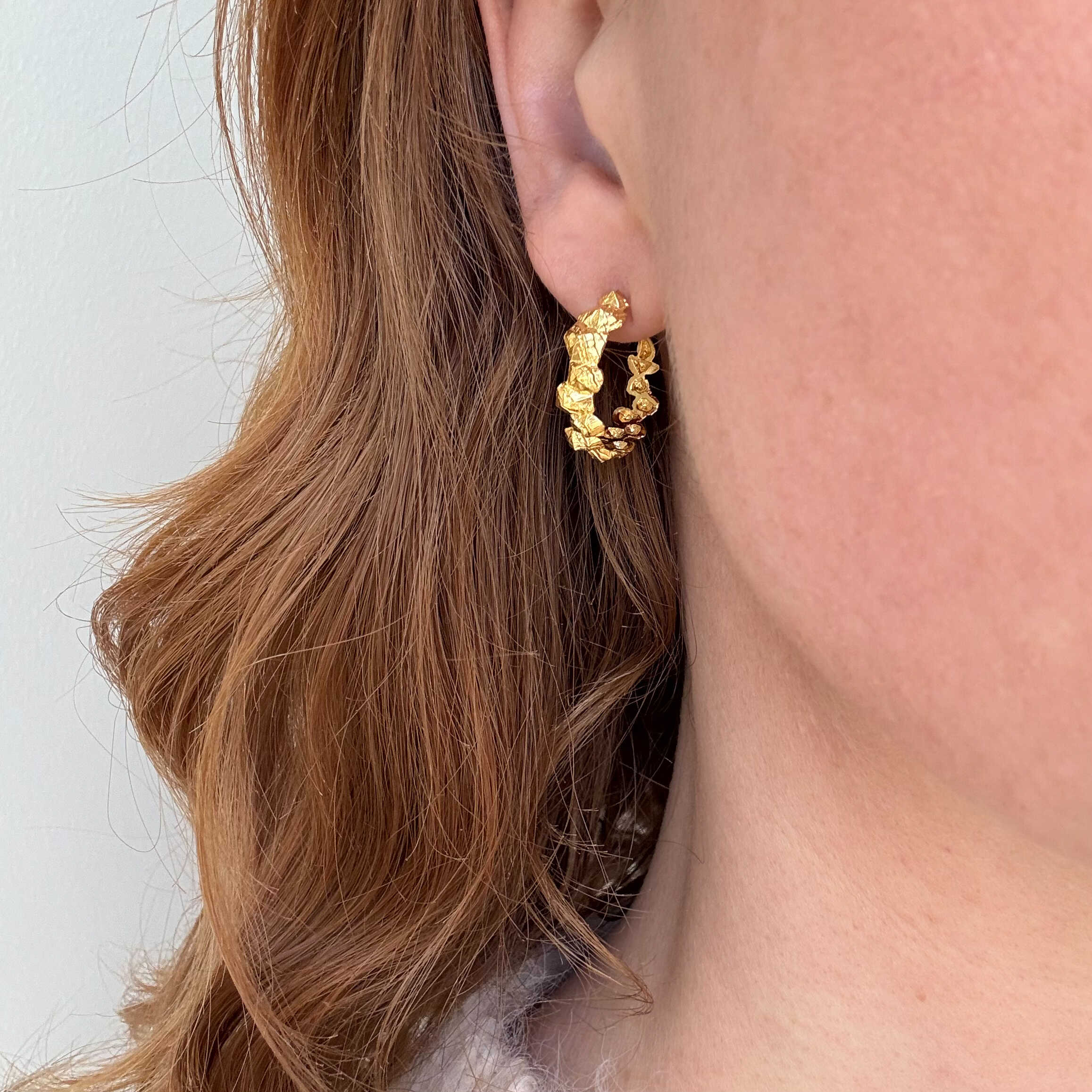 Chunky Edge Hoop Förgylld