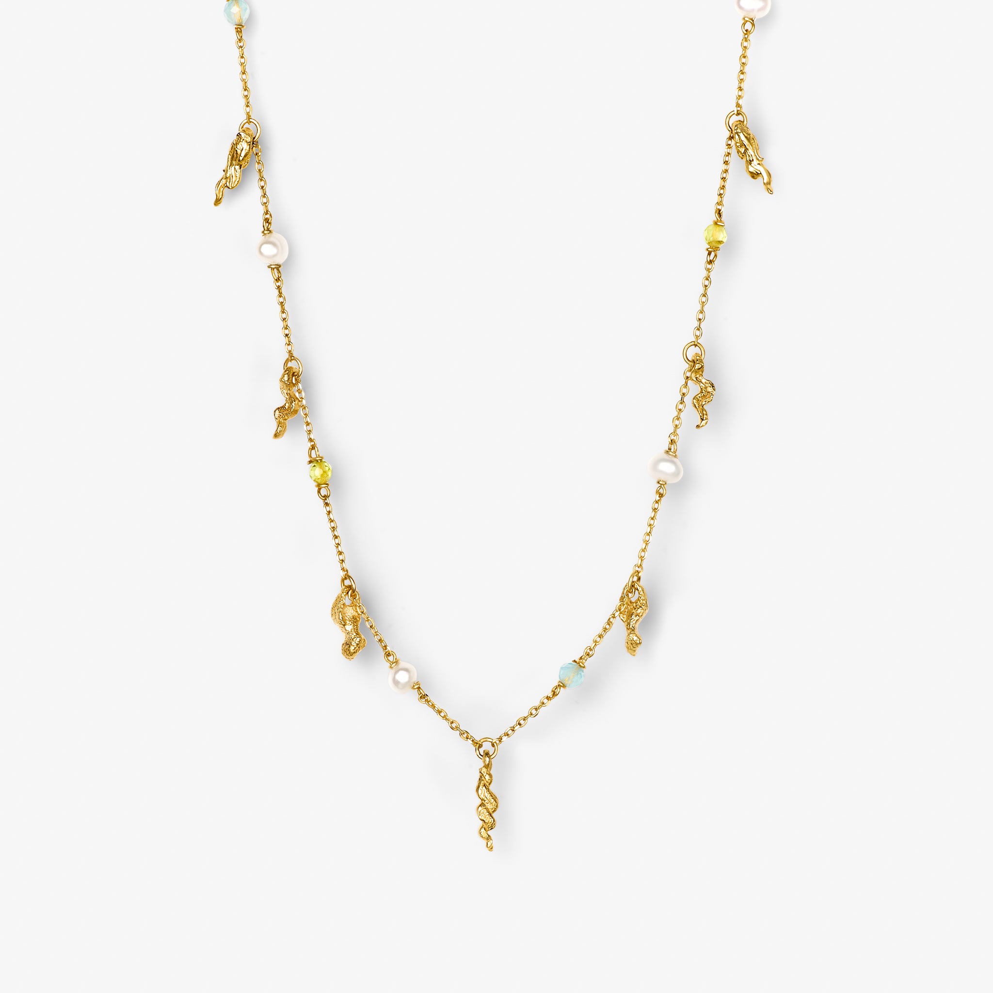 Leaf Dot Halskæde i guld