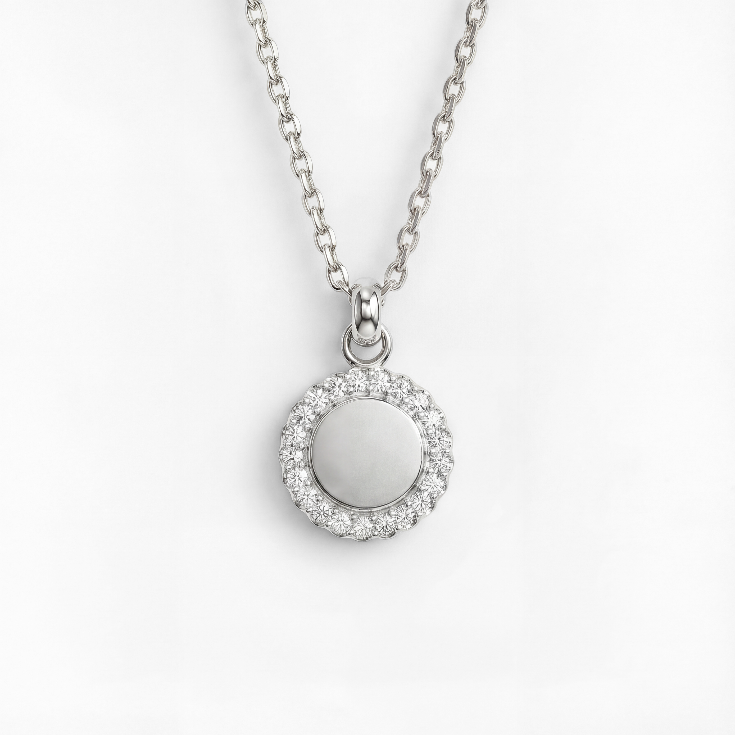 Kristallhalsband Försilvrat