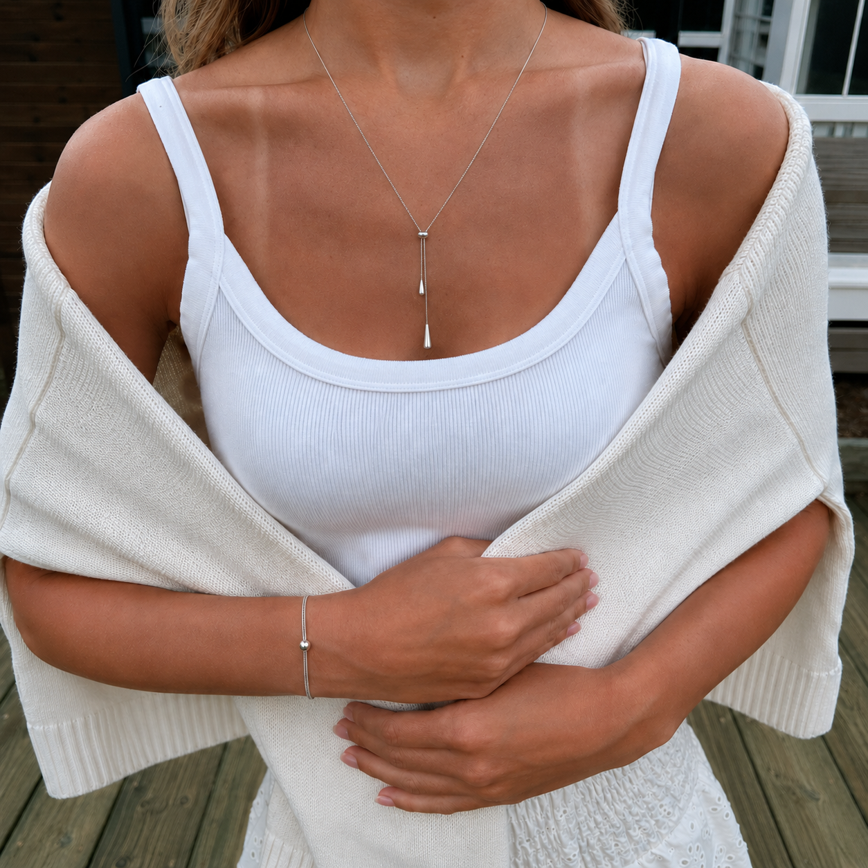 Justerbart Slider Halsband Silverfärgat