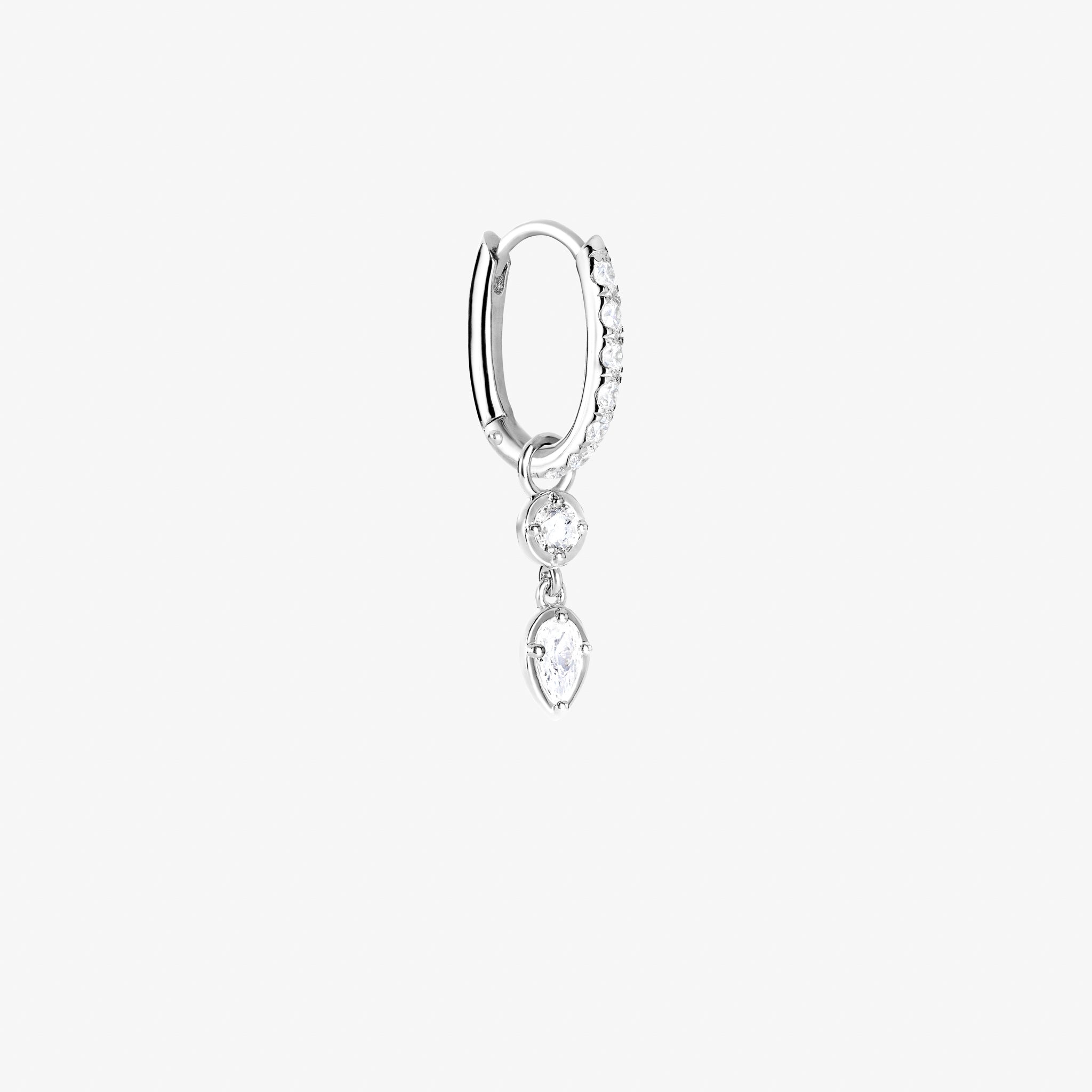 Essential Crystal Hoop och Spegeldroppe Försilvrad