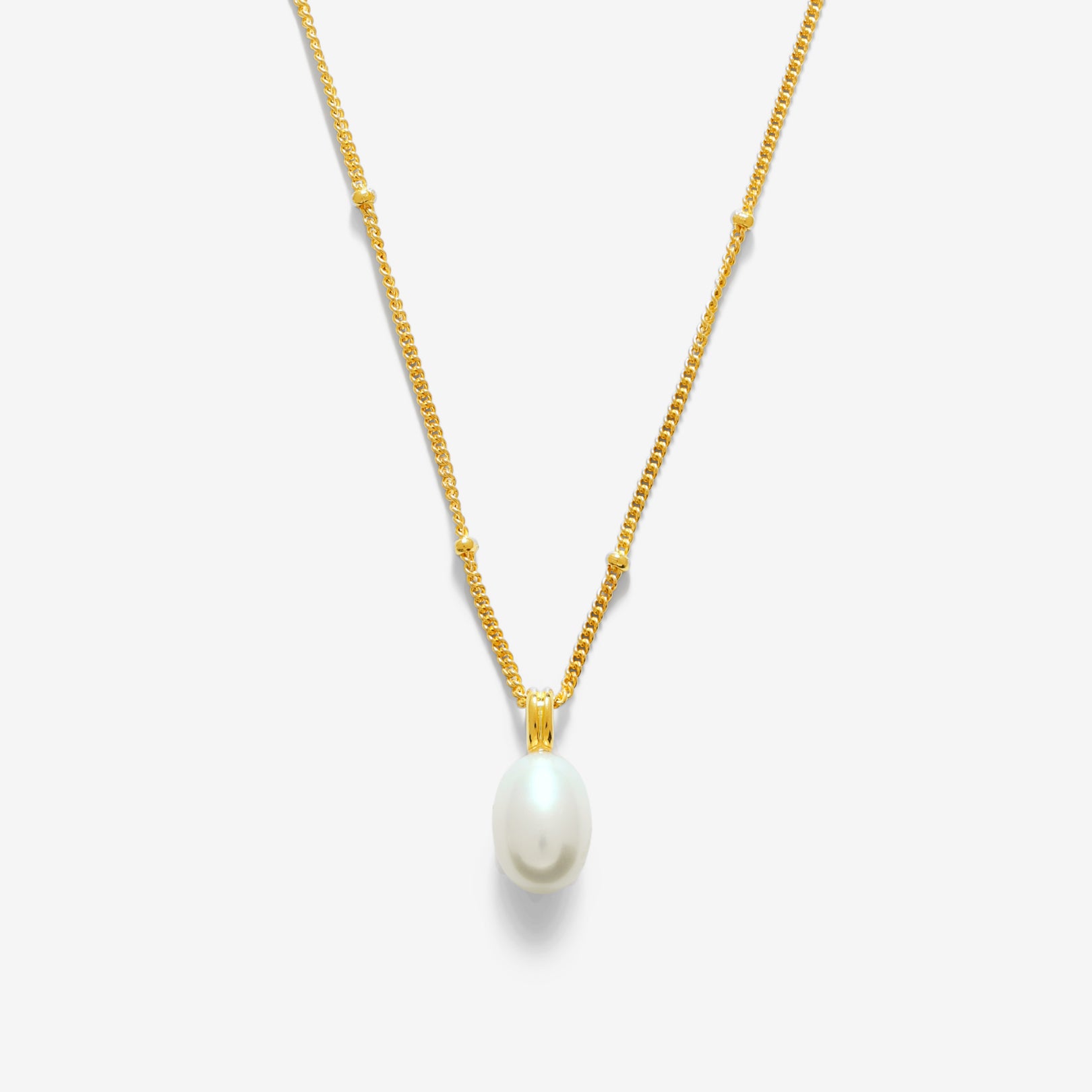 Perle Drop Halskæde i guld