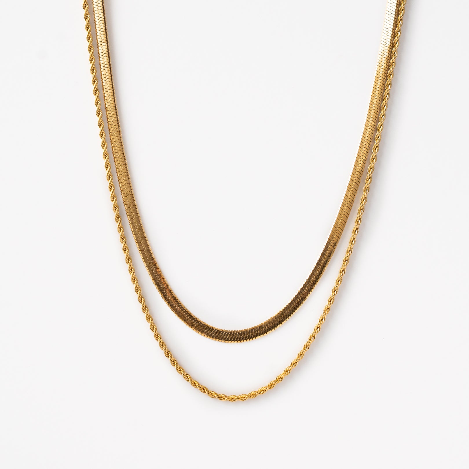 Rope Double Halskæde i guld
