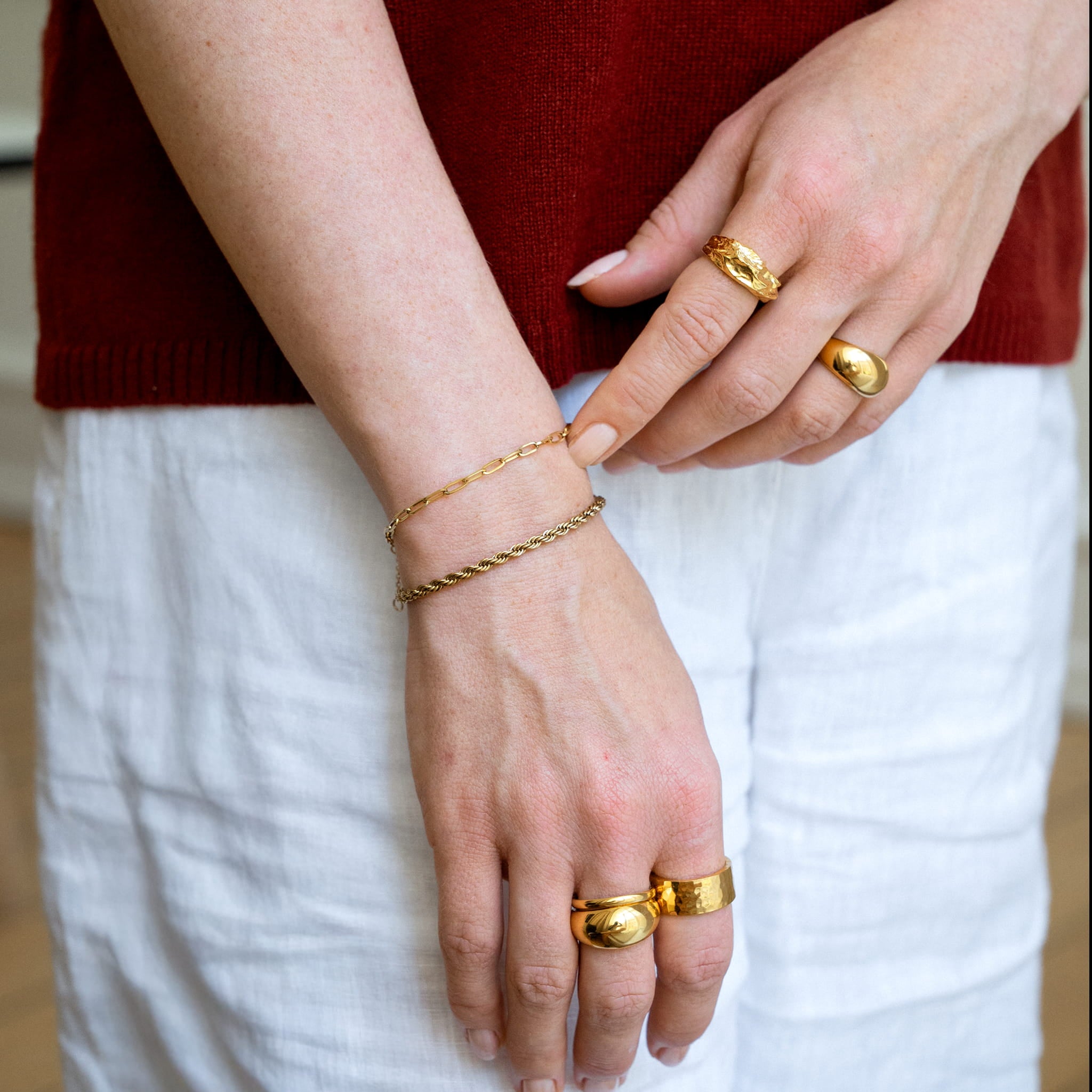 Armband med vridet rep, förgyllt