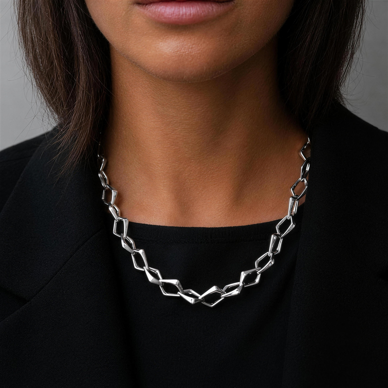 Chunky Halsband Silverfärgat