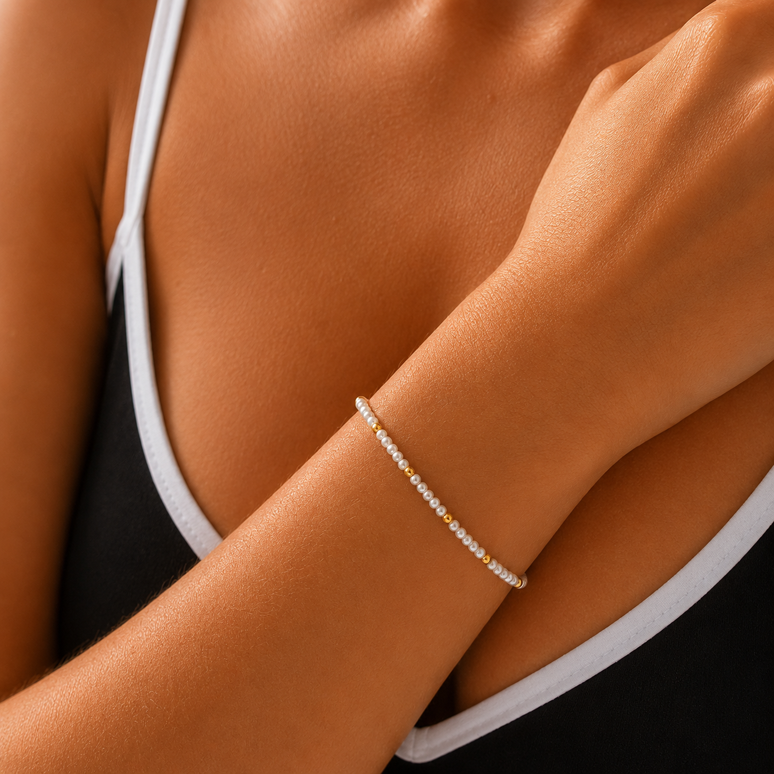Dot Bead Armband Förgyllt