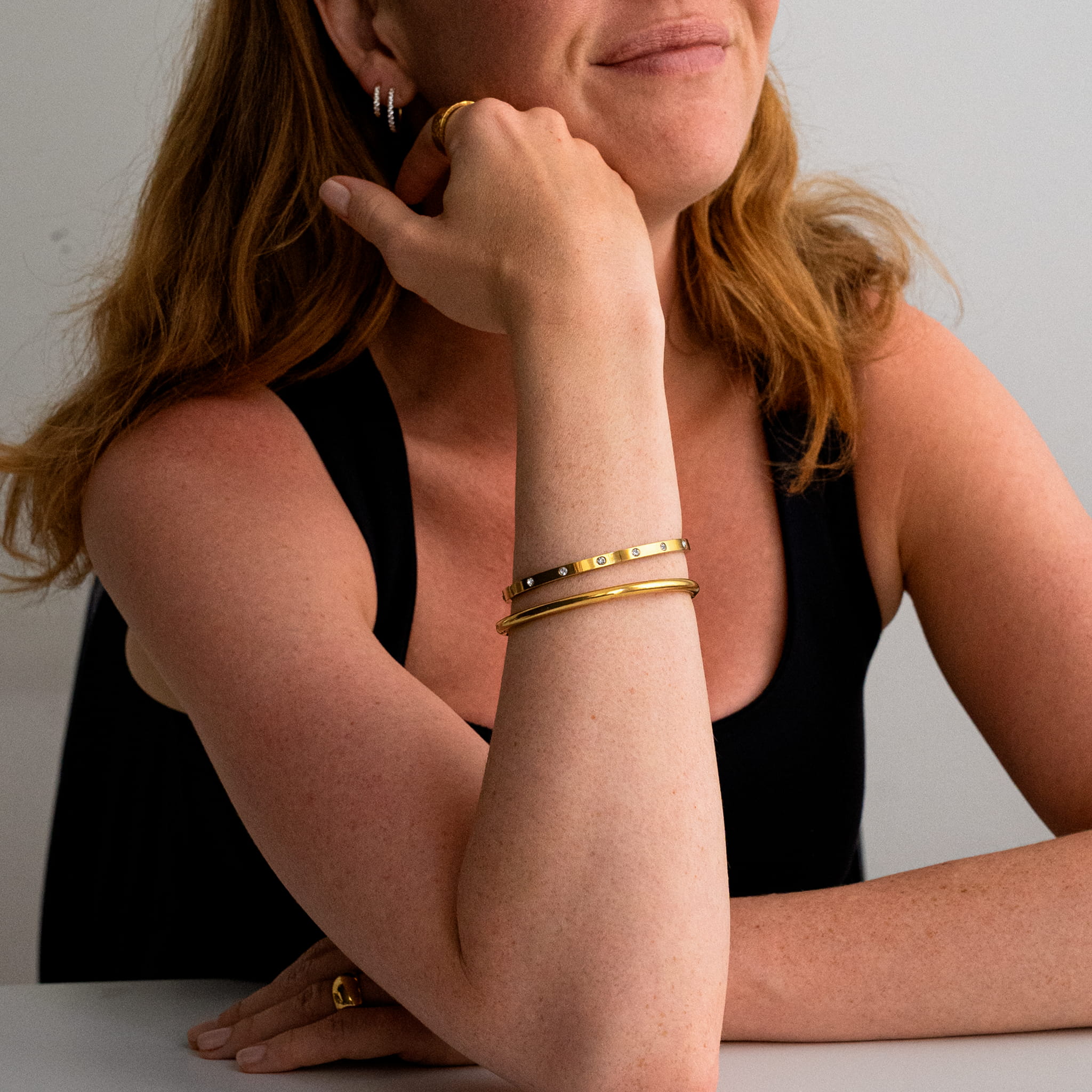 Rund armring förgylld