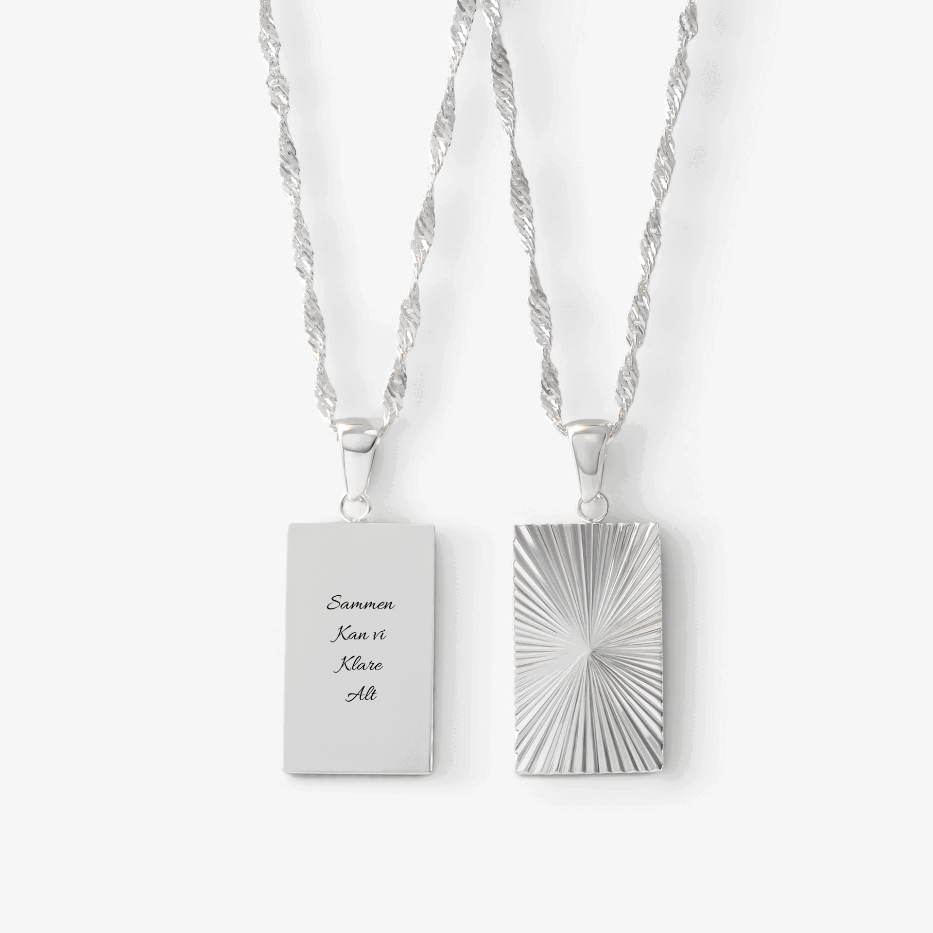 Citat Indgraveret Sølvbelagt Halskæde