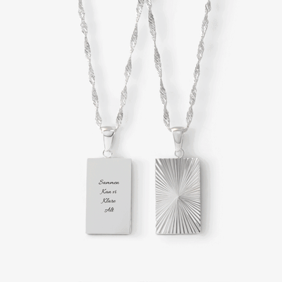 Citat Indgraveret Sølvbelagt Halskæde