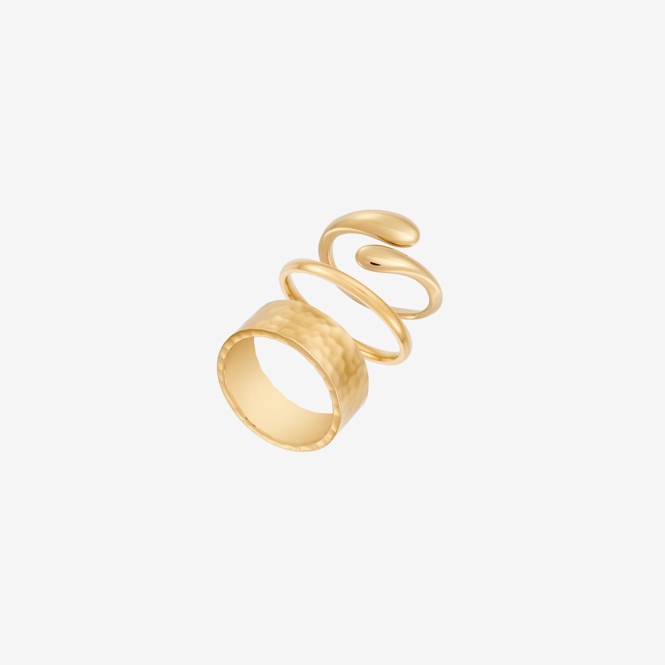 Klassiskt enkelt och hamrat ringset: 3 ringar