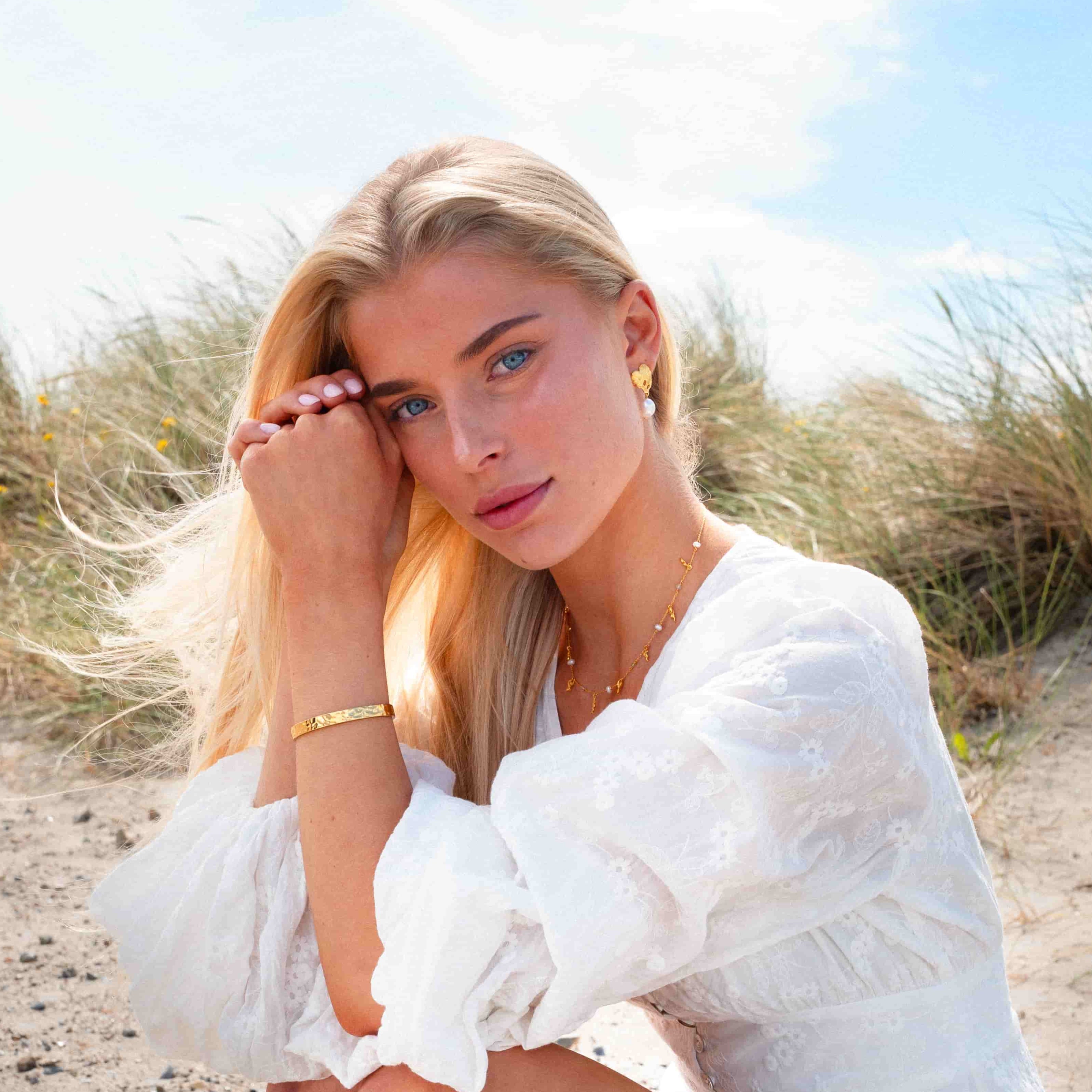 Hjärtpärlörhängen Förgyllda