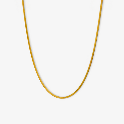 Flad Slange Halskæde 2mm i guld